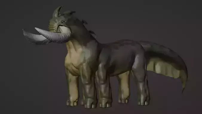 Six legged horned horse 3D model