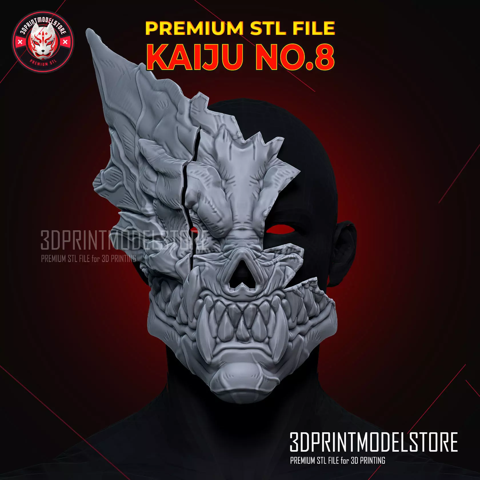 Kaiju No 8 Half Mask Cosplay - Kafka Hibino Monster 8 3D print model_0