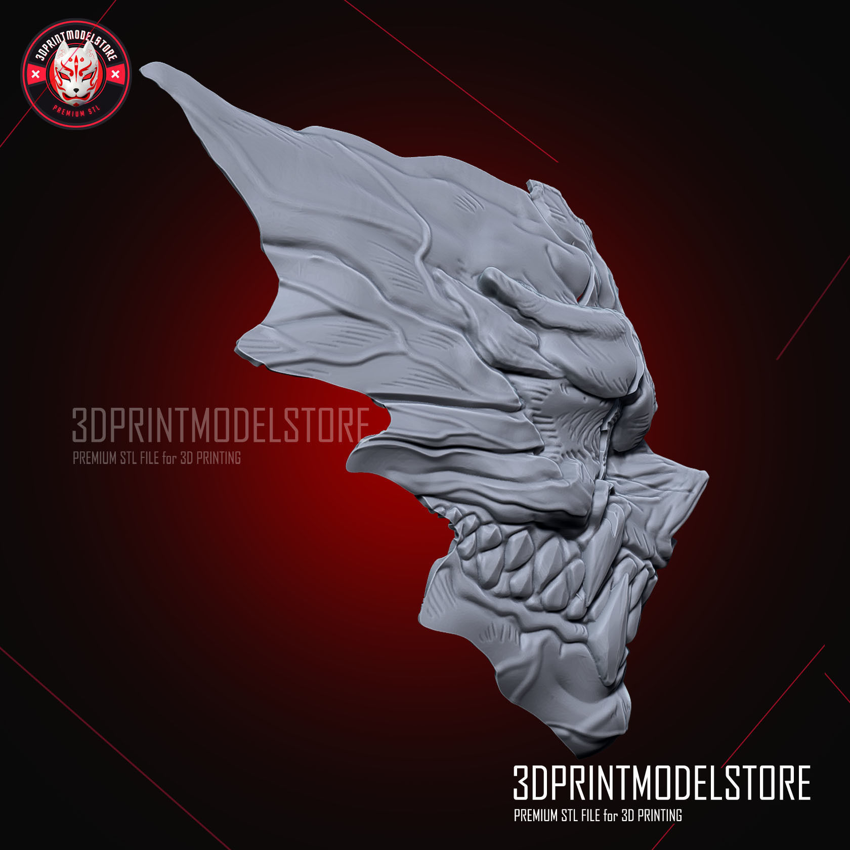 Kaiju No 8 Half Mask Cosplay - Kafka Hibino Monster 8 3D print model_6