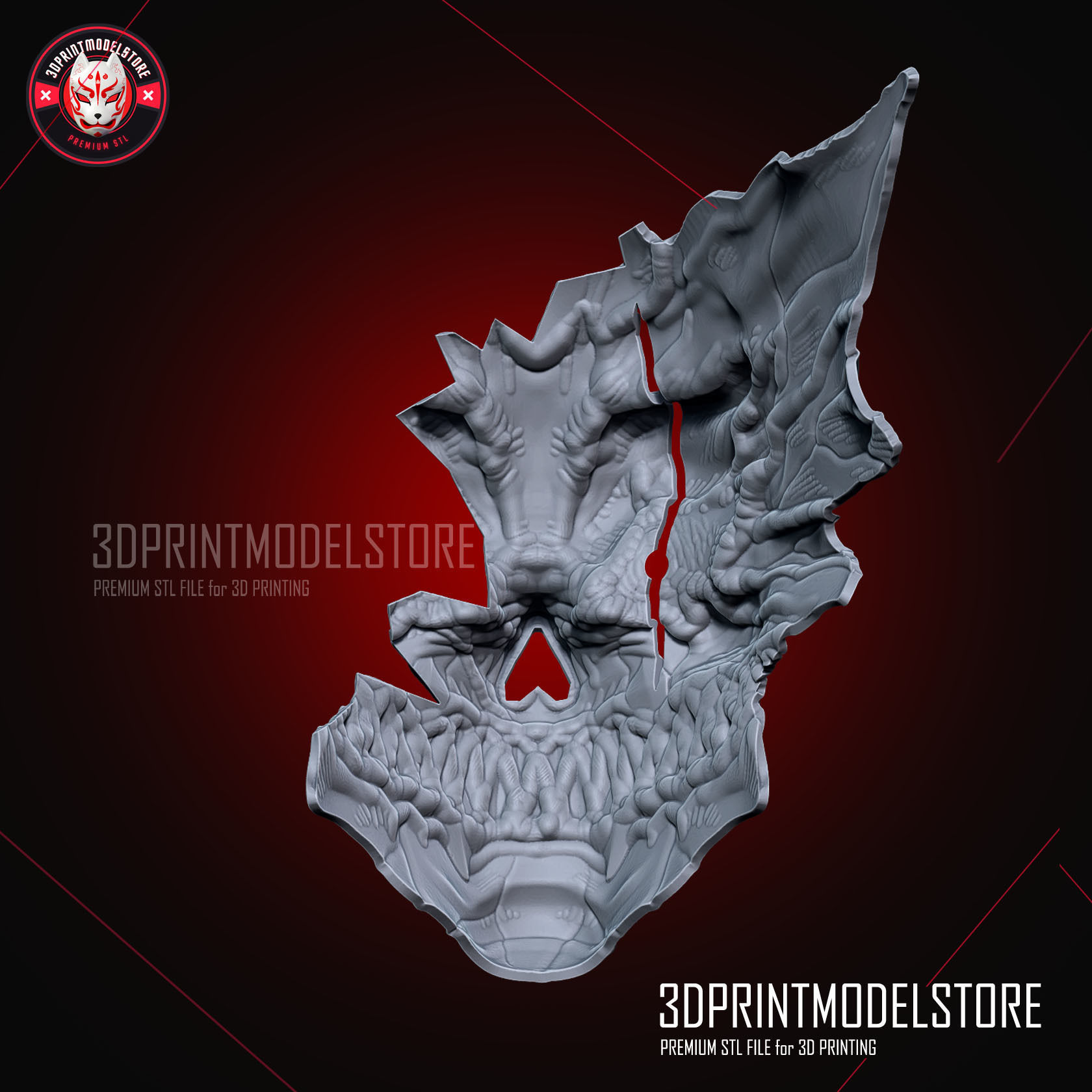 Kaiju No 8 Half Mask Cosplay - Kafka Hibino Monster 8 3D print model_7