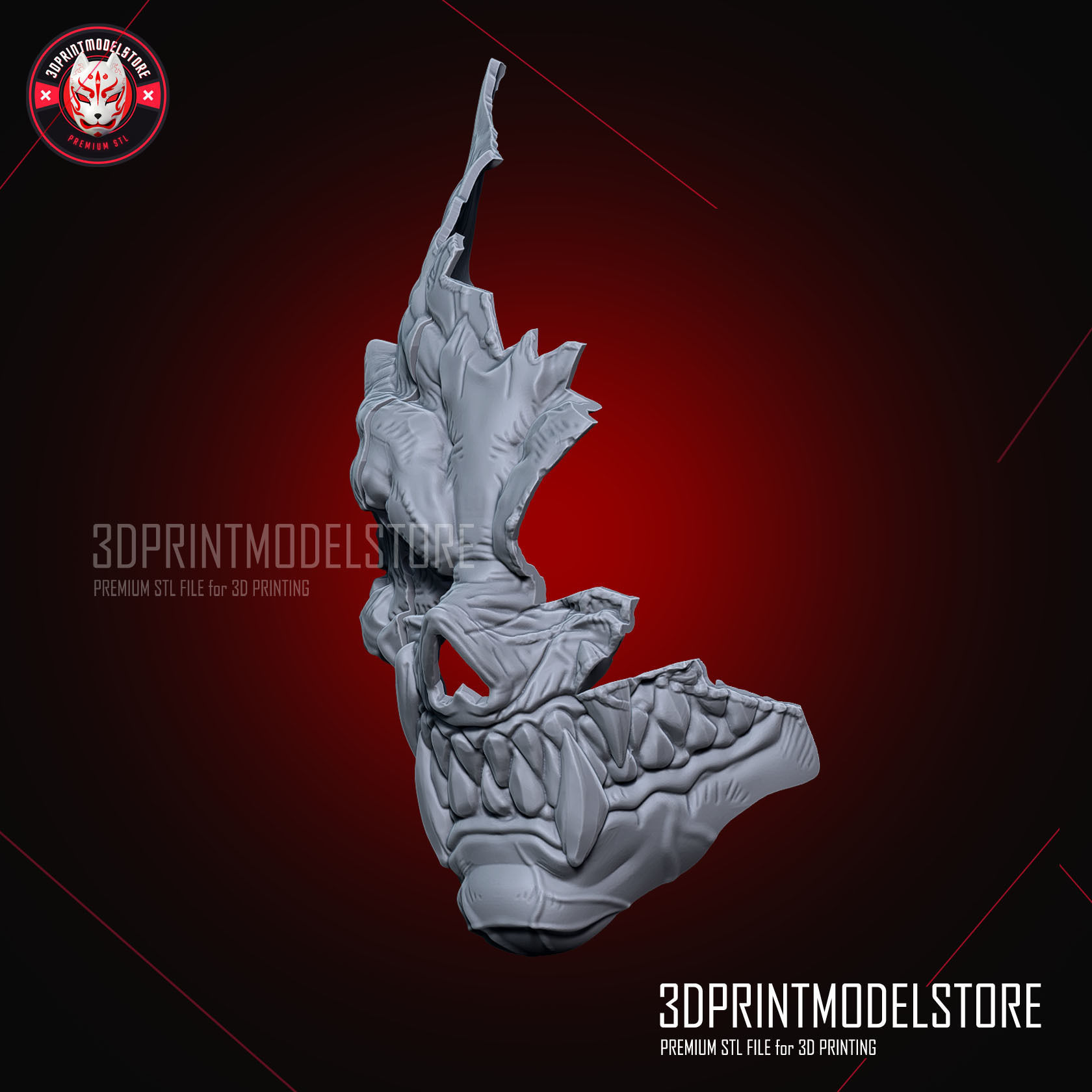 Kaiju No 8 Half Mask Cosplay - Kafka Hibino Monster 8 3D print model_5