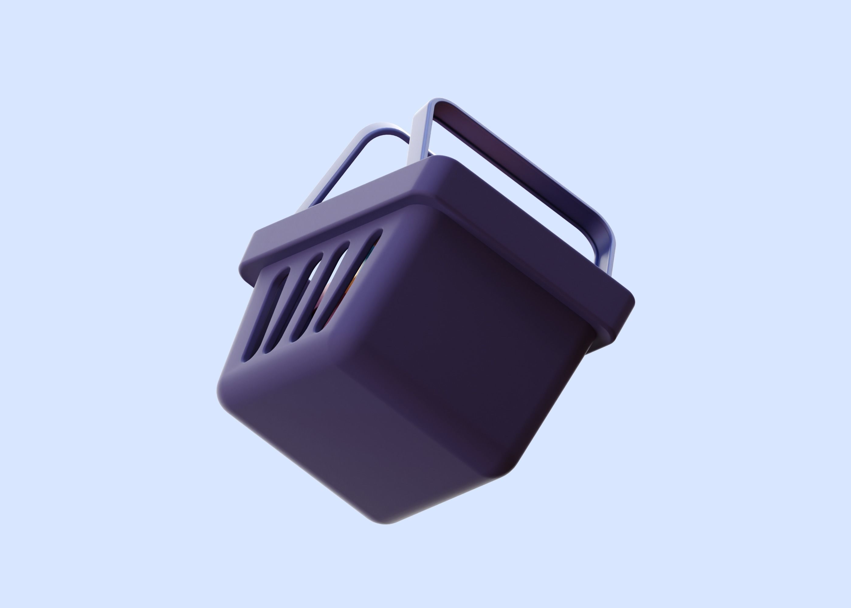 Cart Shopping with Gift 3D Illustration Low-poly 3D model_9
