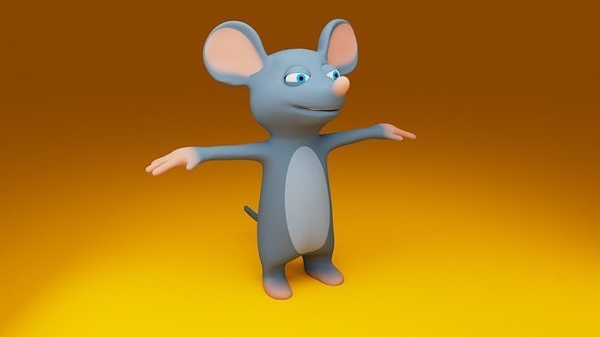 stylized cartoon mouse 3D model