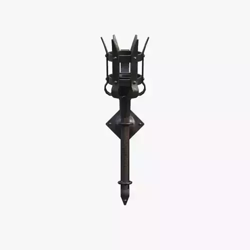 Medieval Torch Low-poly 3D model