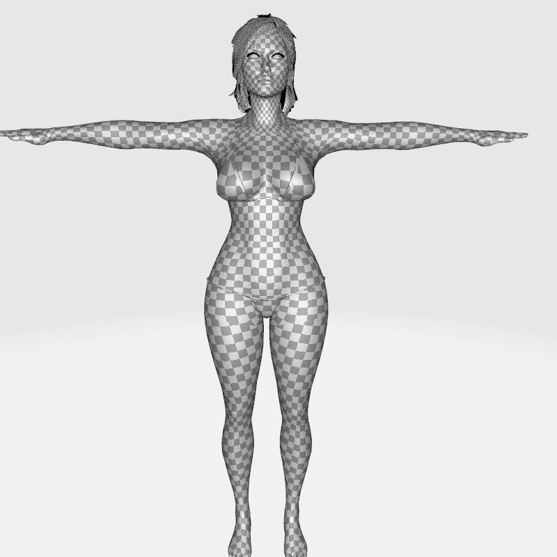 Stella - Realistic Mid Age Woman Advance Rig Low-poly 3D model_22