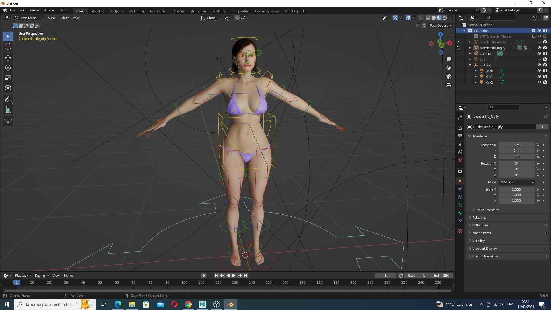 Stella - Realistic Mid Age Woman Advance Rig Low-poly 3D model_18