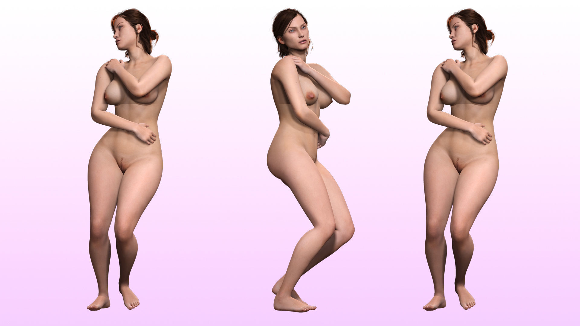 Stella - Realistic Mid Age Woman Advance Rig Low-poly 3D model_3