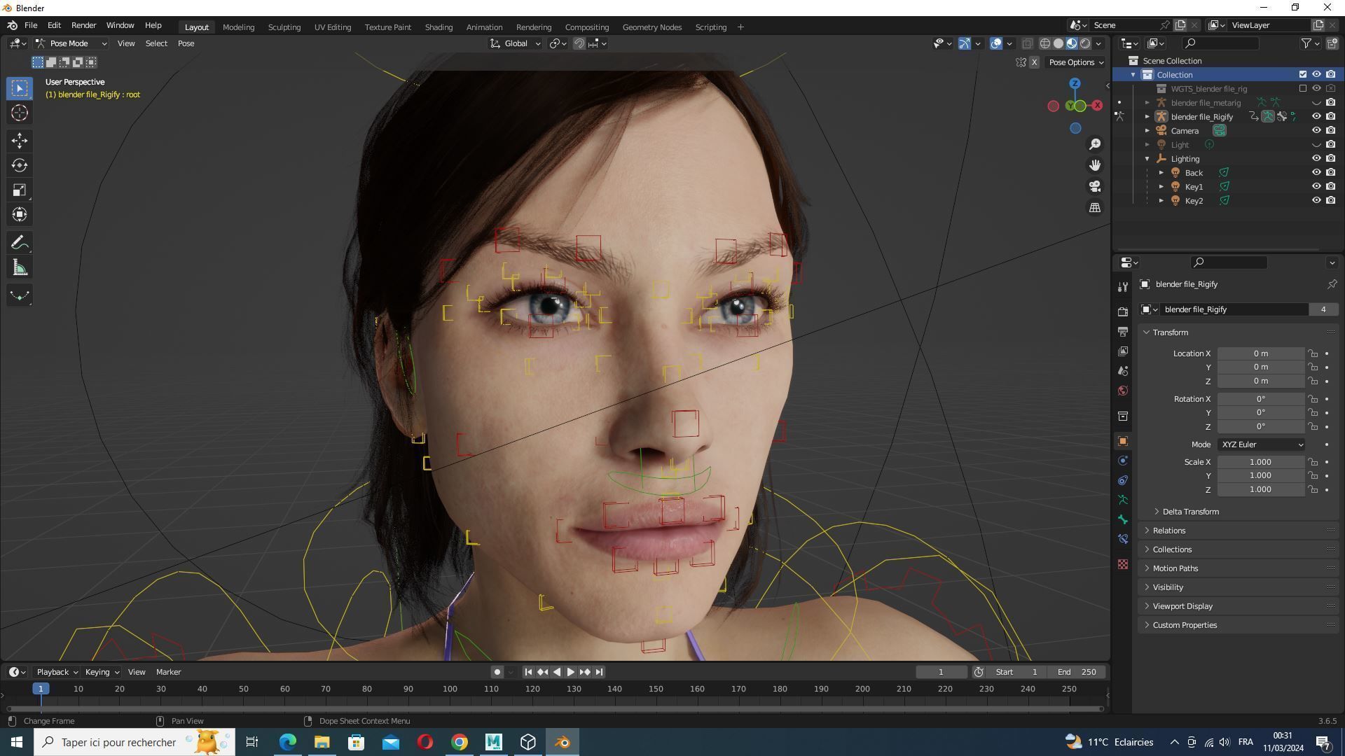 Stella - Realistic Mid Age Woman Advance Rig Low-poly 3D model_19
