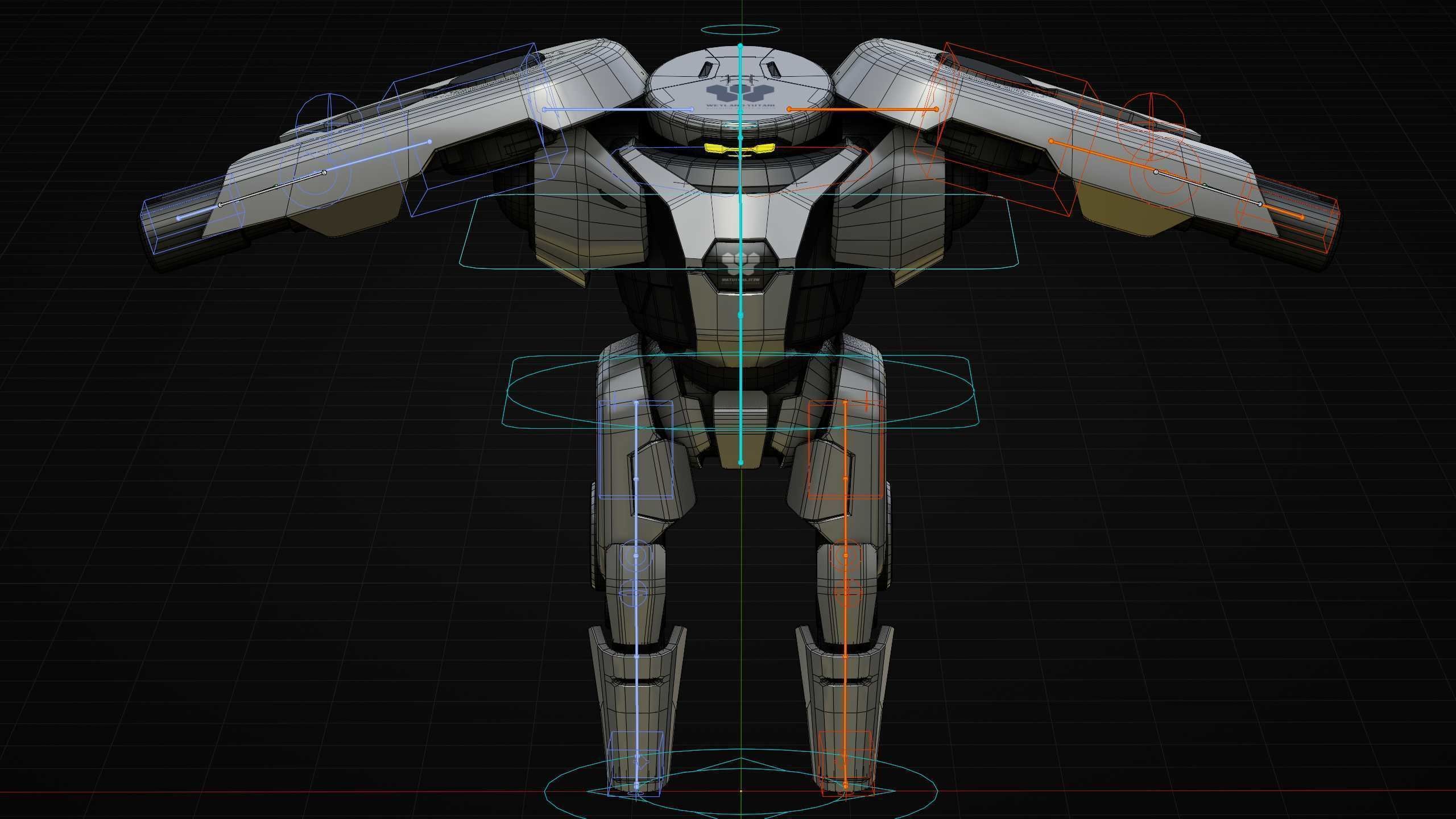 COMBAT DROID X-250 Rigged for Unreal Engine - Unity - MIXAMO  3D model_39