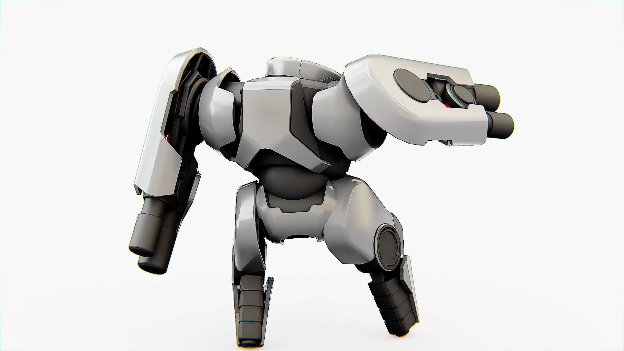 COMBAT DROID X-250 Rigged for Unreal Engine - Unity - MIXAMO  3D model_11