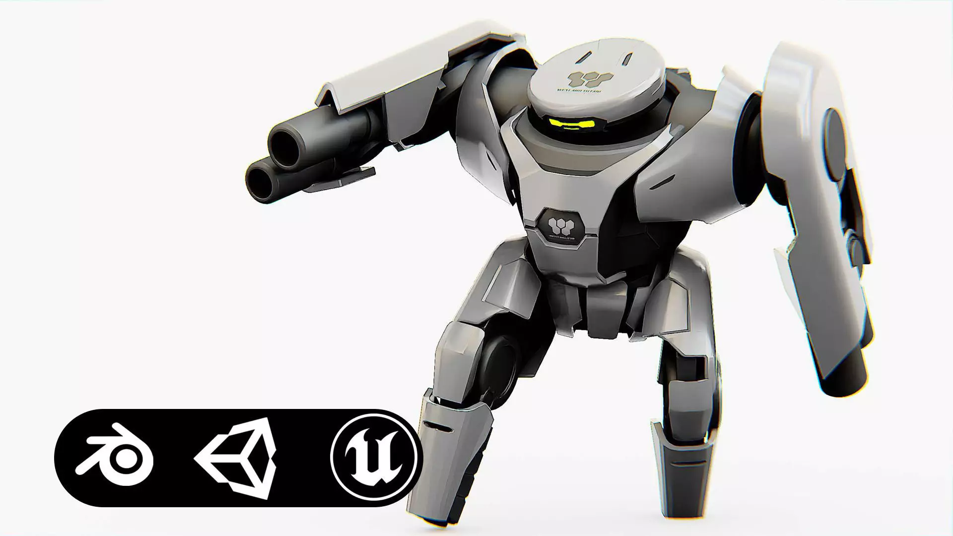 COMBAT DROID X-250 Rigged for Unreal Engine - Unity - MIXAMO  3D model_0