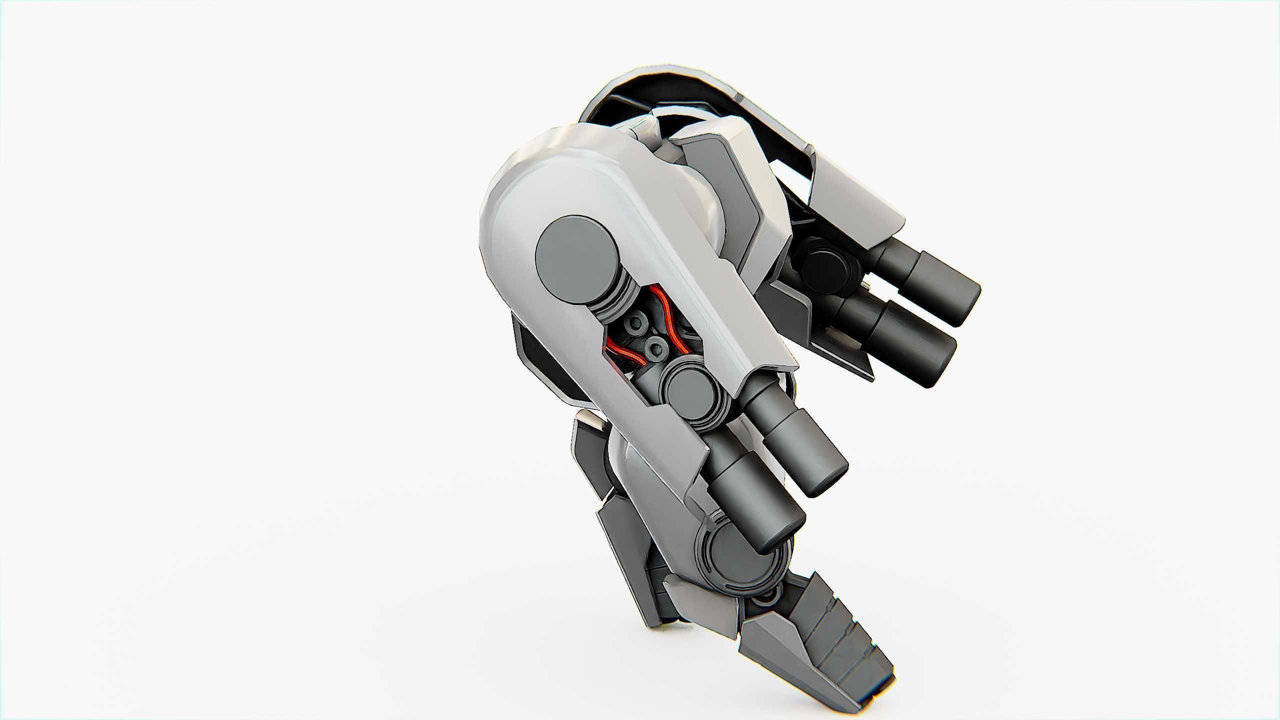 COMBAT DROID X-250 Rigged for Unreal Engine - Unity - MIXAMO  3D model_27