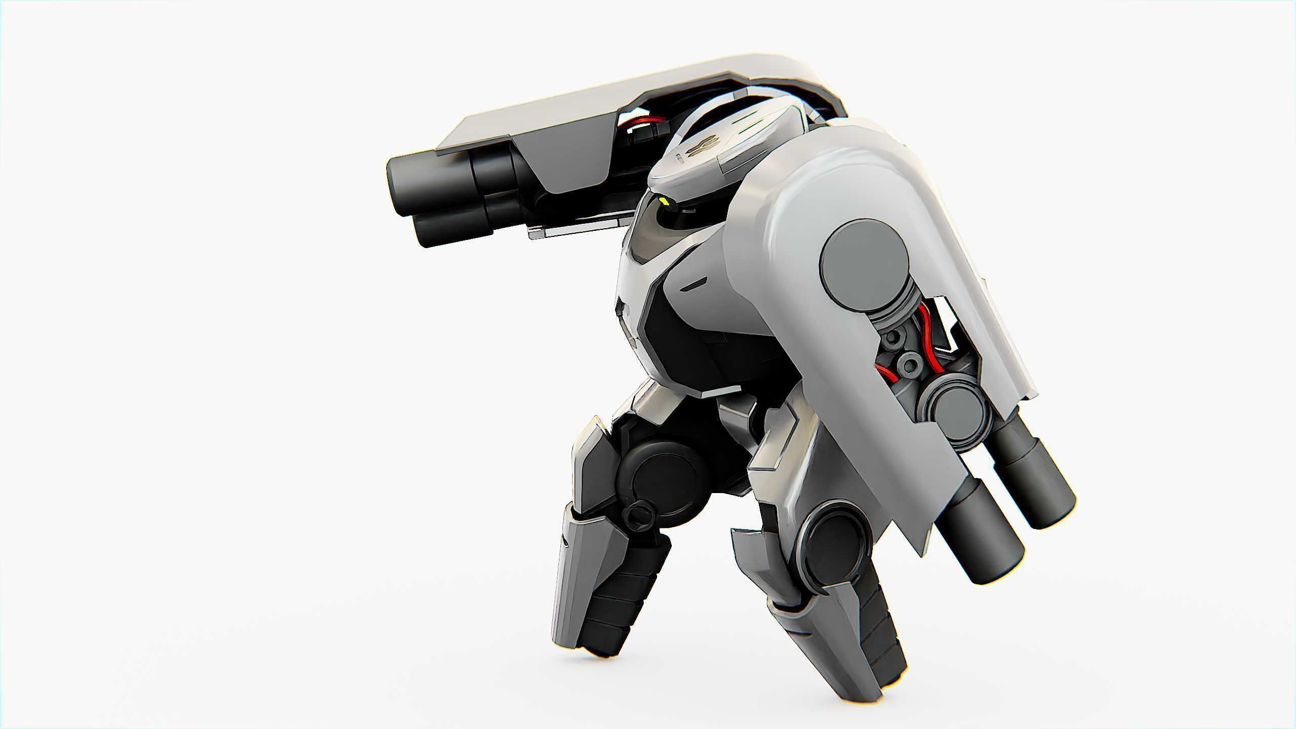 COMBAT DROID X-250 Rigged for Unreal Engine - Unity - MIXAMO  3D model_18