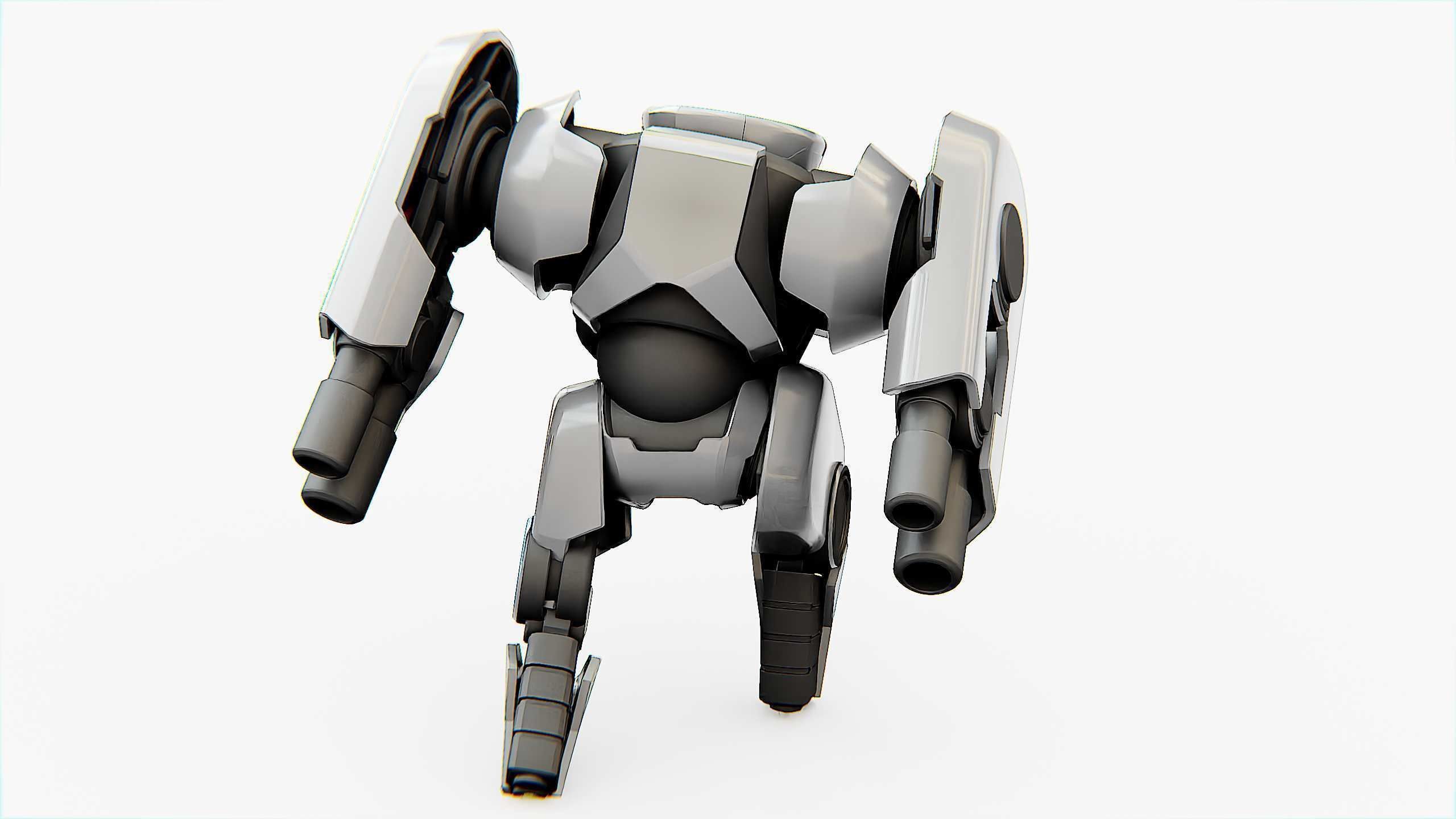 COMBAT DROID X-250 Rigged for Unreal Engine - Unity - MIXAMO  3D model_29