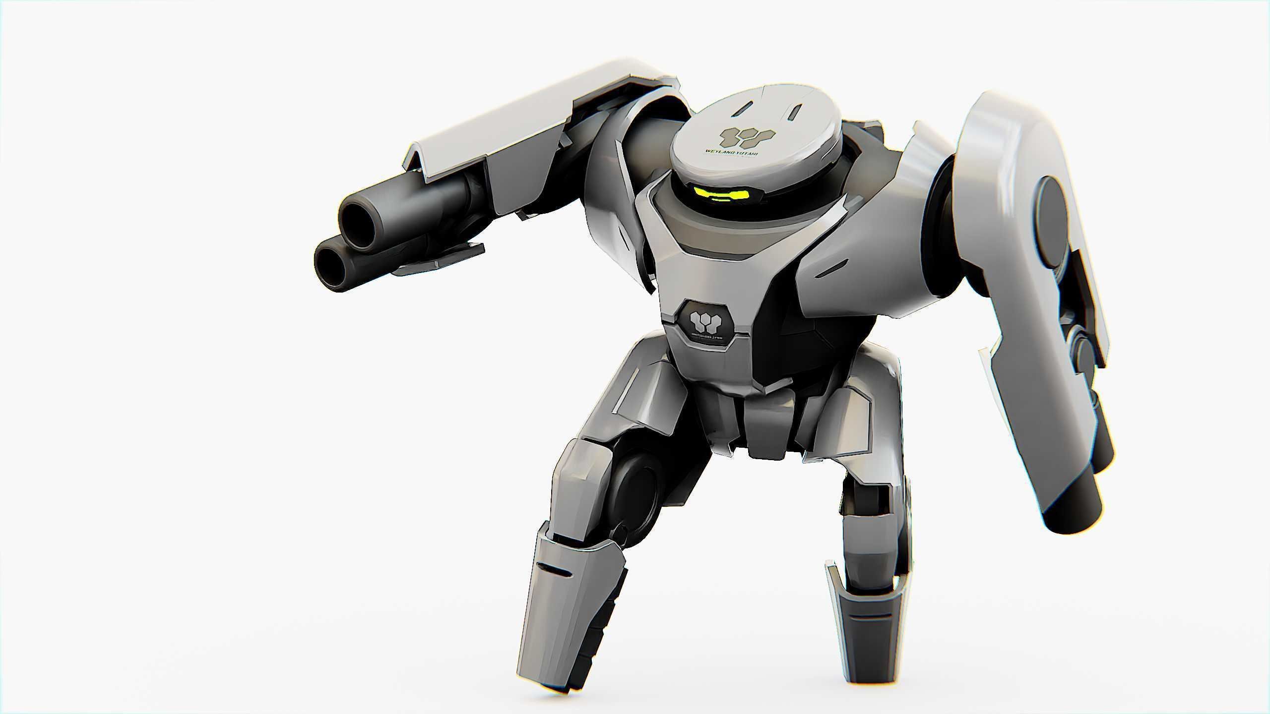 COMBAT DROID X-250 Rigged for Unreal Engine - Unity - MIXAMO  3D model_21