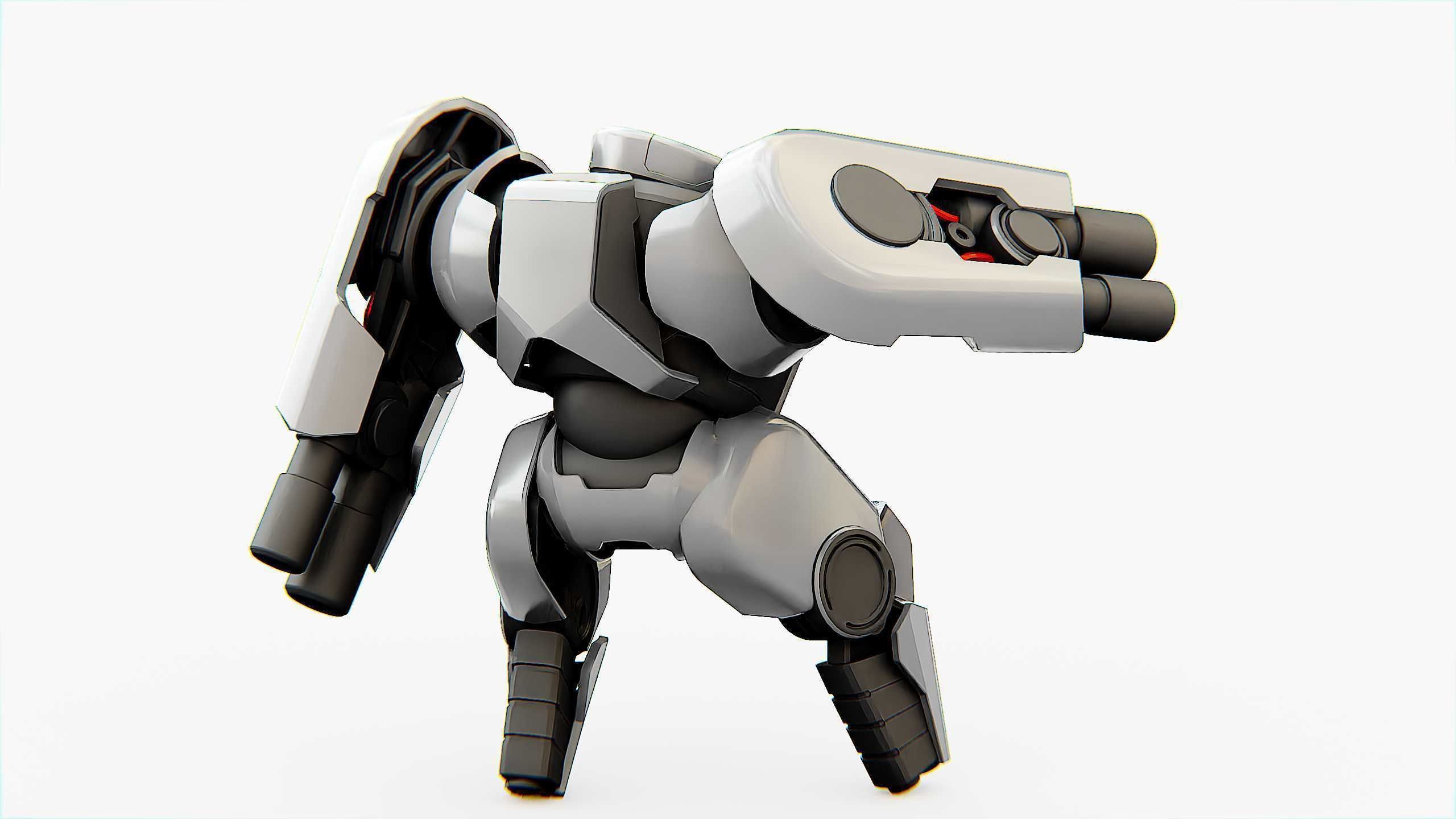 COMBAT DROID X-250 Rigged for Unreal Engine - Unity - MIXAMO  3D model_10