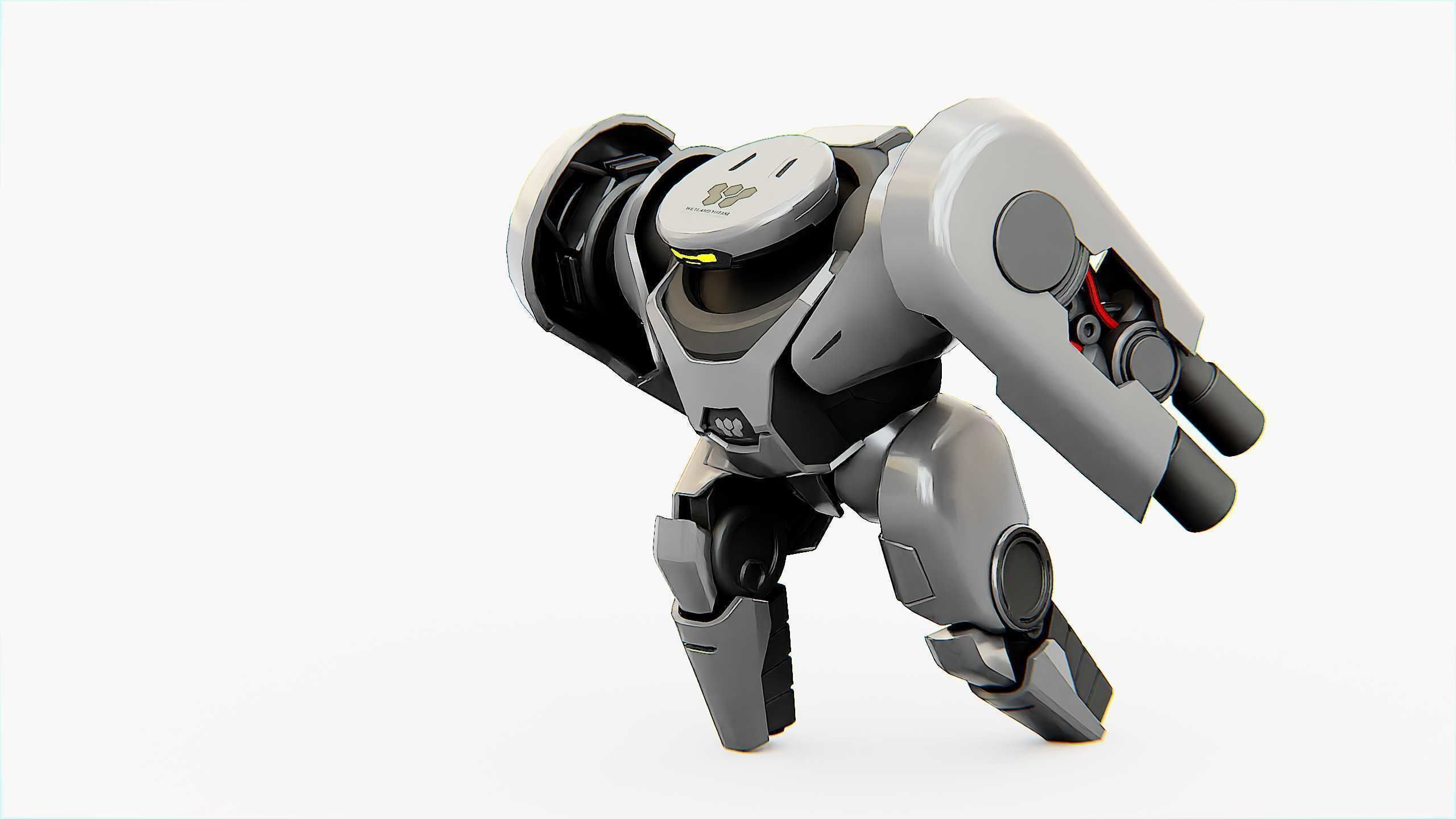 COMBAT DROID X-250 Rigged for Unreal Engine - Unity - MIXAMO  3D model_25