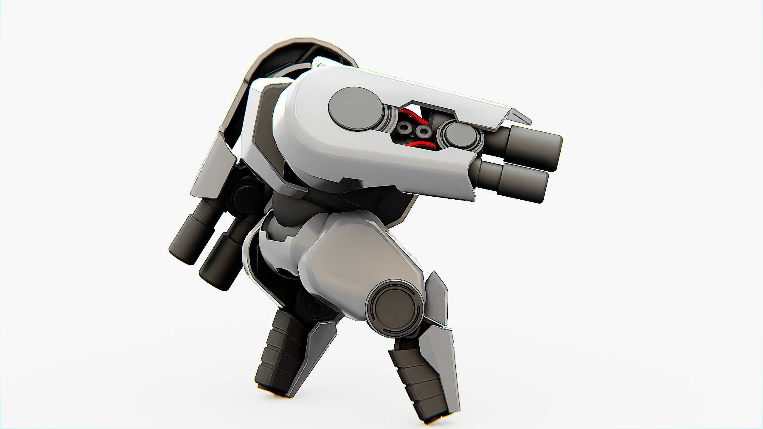 COMBAT DROID X-250 Rigged for Unreal Engine - Unity - MIXAMO  3D model_7