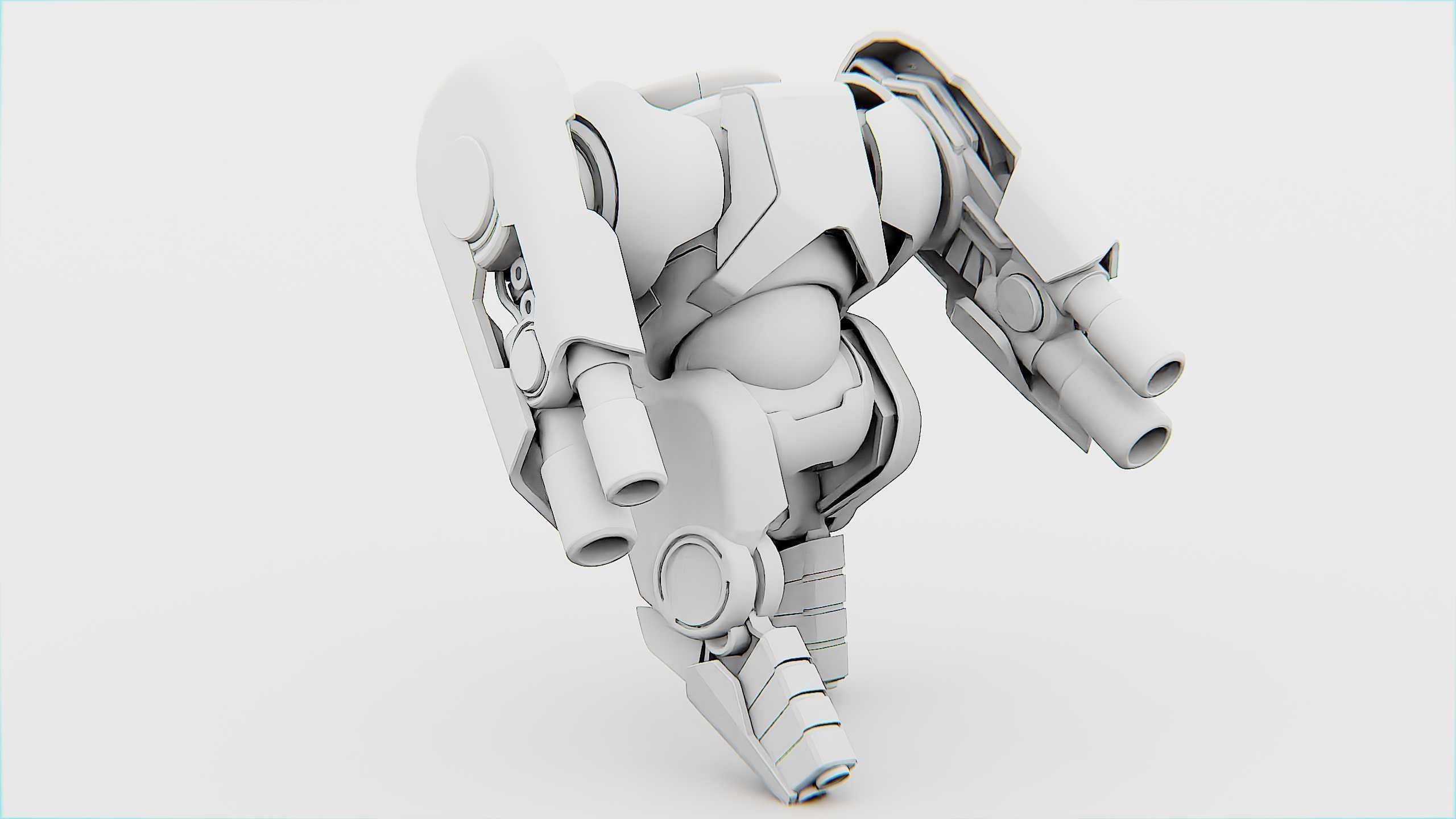 COMBAT DROID X-250 Rigged for Unreal Engine - Unity - MIXAMO  3D model_33