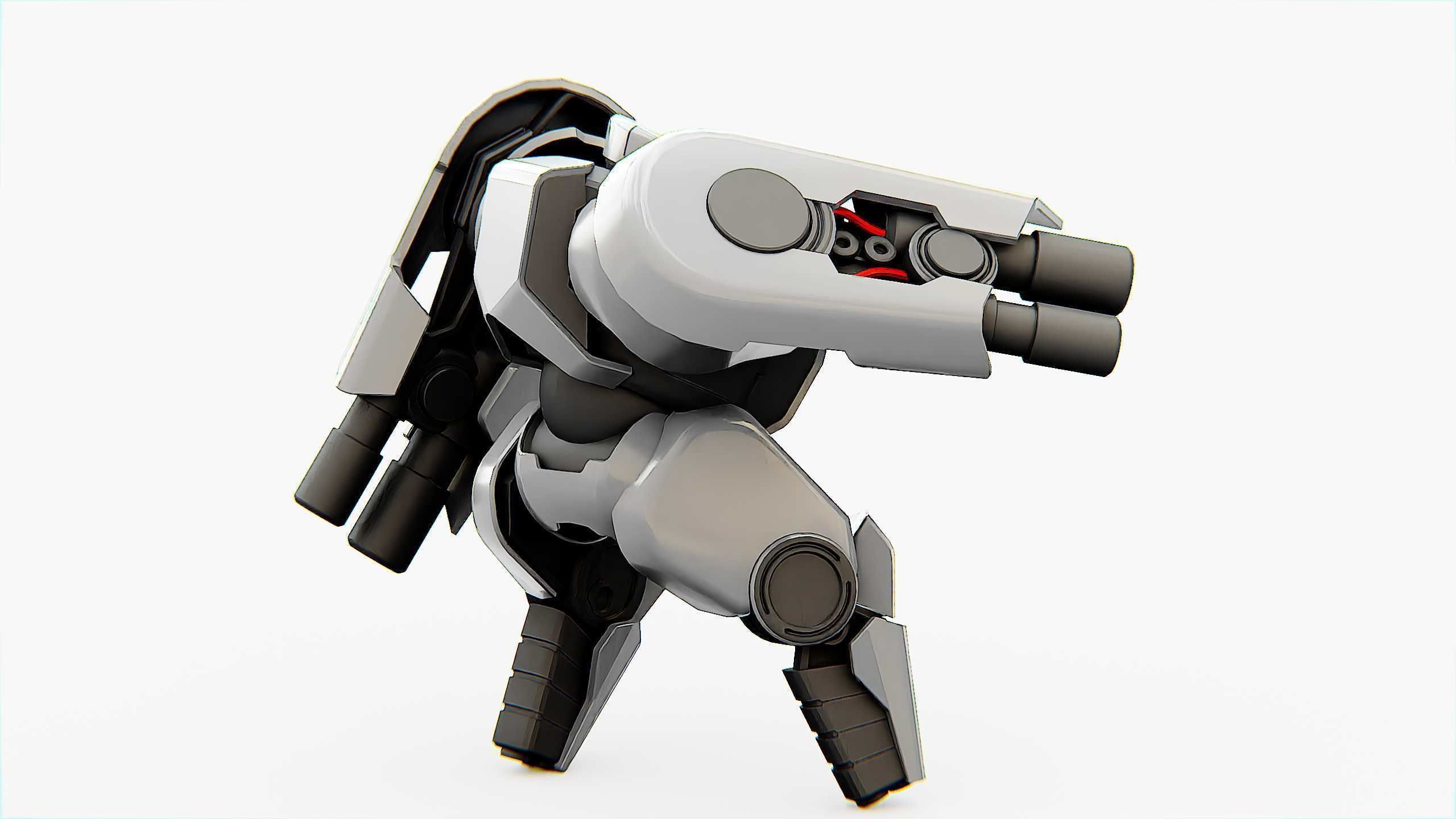 COMBAT DROID X-250 Rigged for Unreal Engine - Unity - MIXAMO  3D model_8