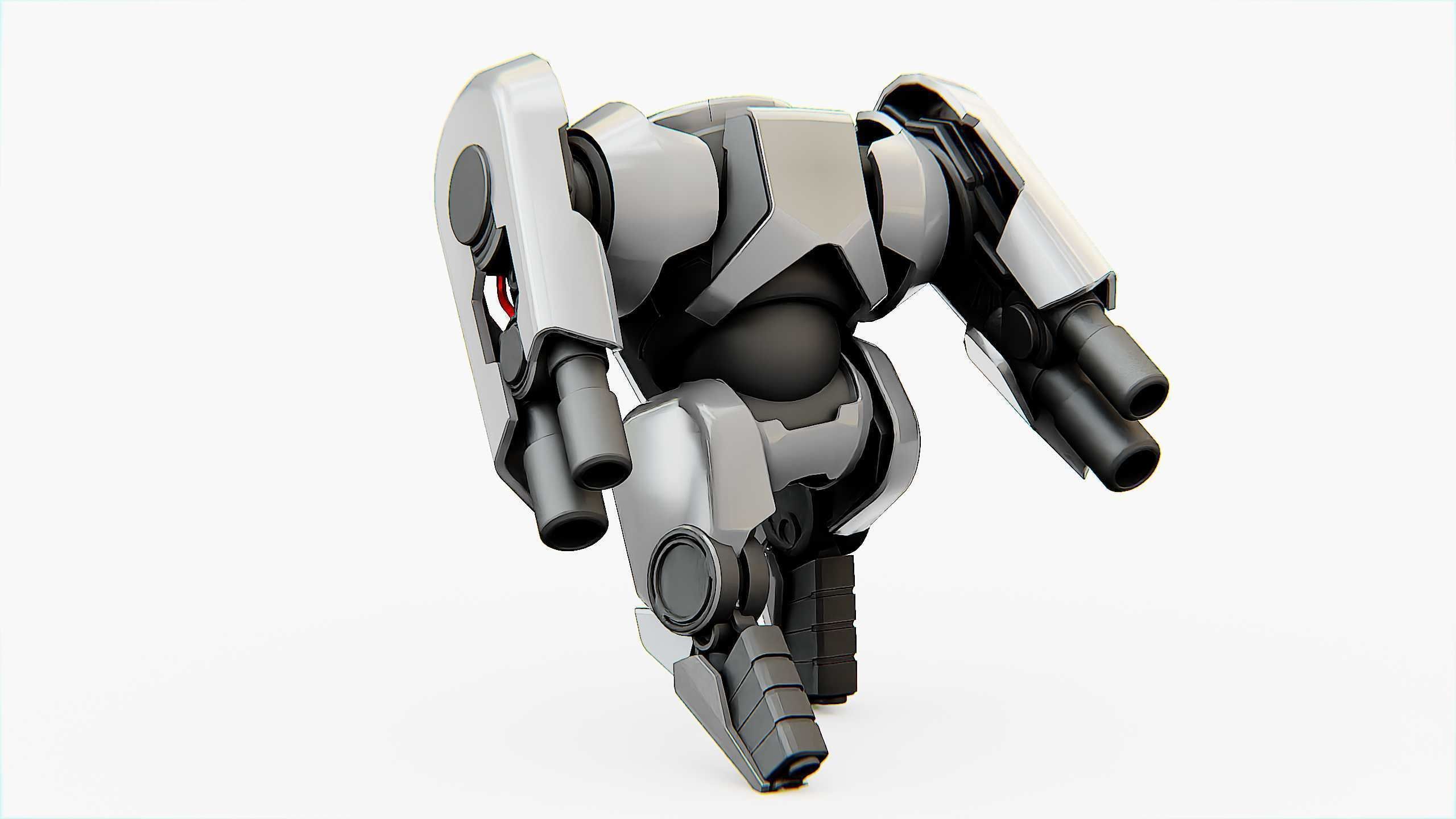 COMBAT DROID X-250 Rigged for Unreal Engine - Unity - MIXAMO  3D model_28