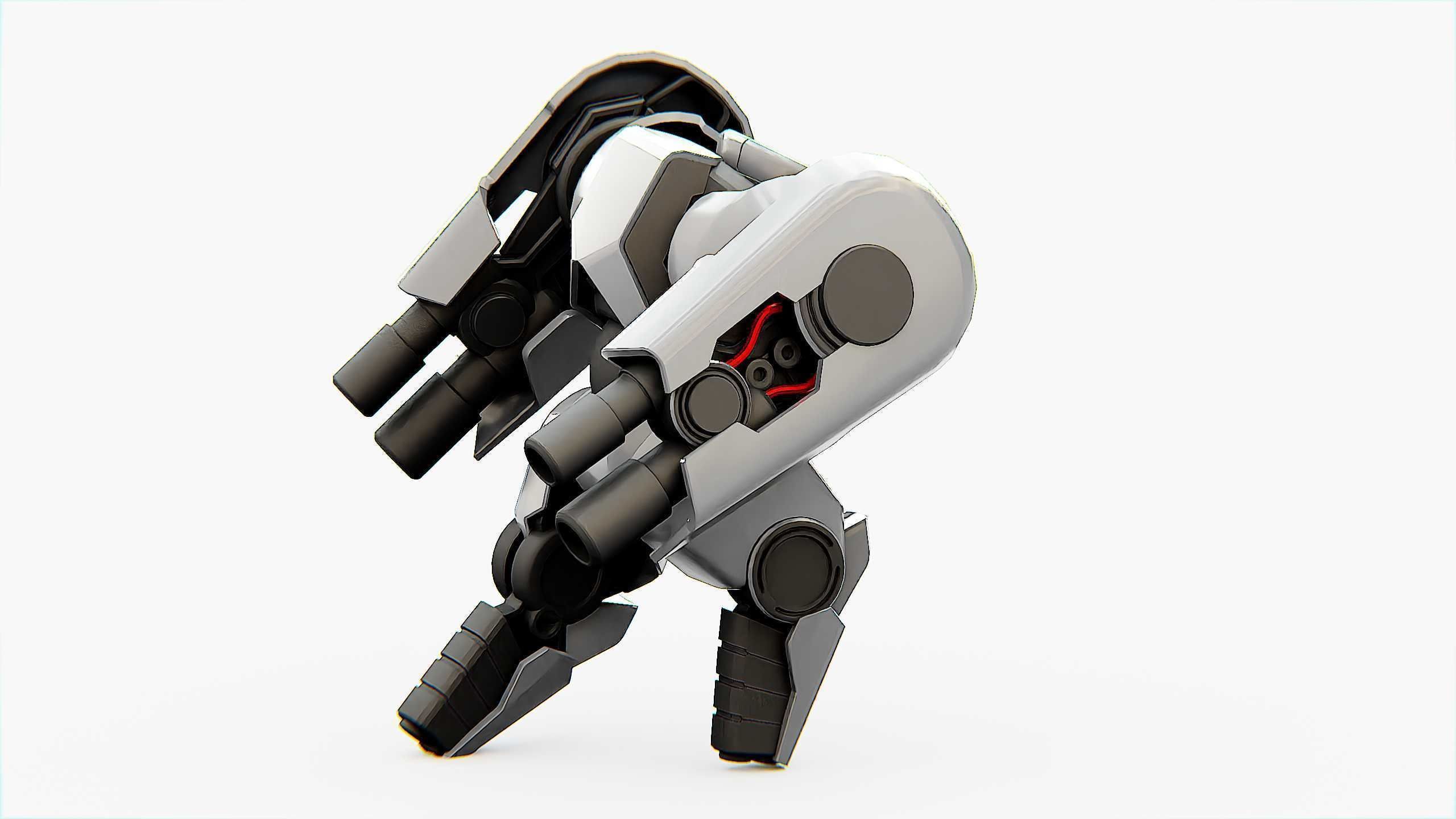 COMBAT DROID X-250 Rigged for Unreal Engine - Unity - MIXAMO  3D model_30