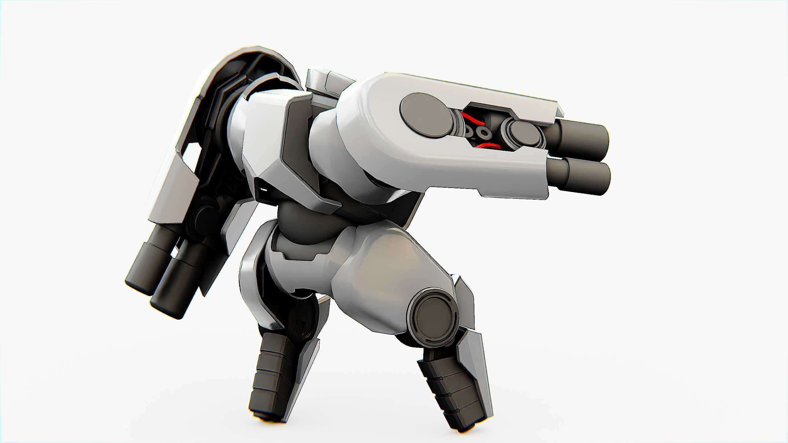 COMBAT DROID X-250 Rigged for Unreal Engine - Unity - MIXAMO  3D model_9