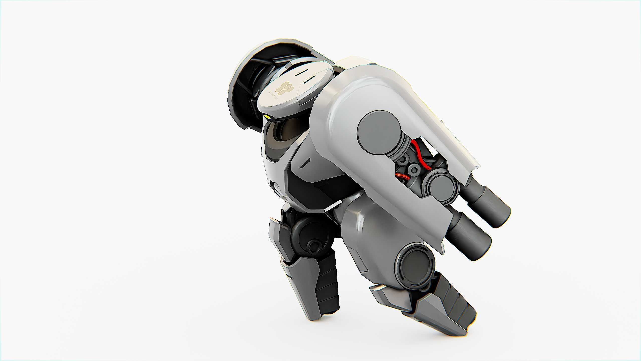 COMBAT DROID X-250 Rigged for Unreal Engine - Unity - MIXAMO  3D model_26