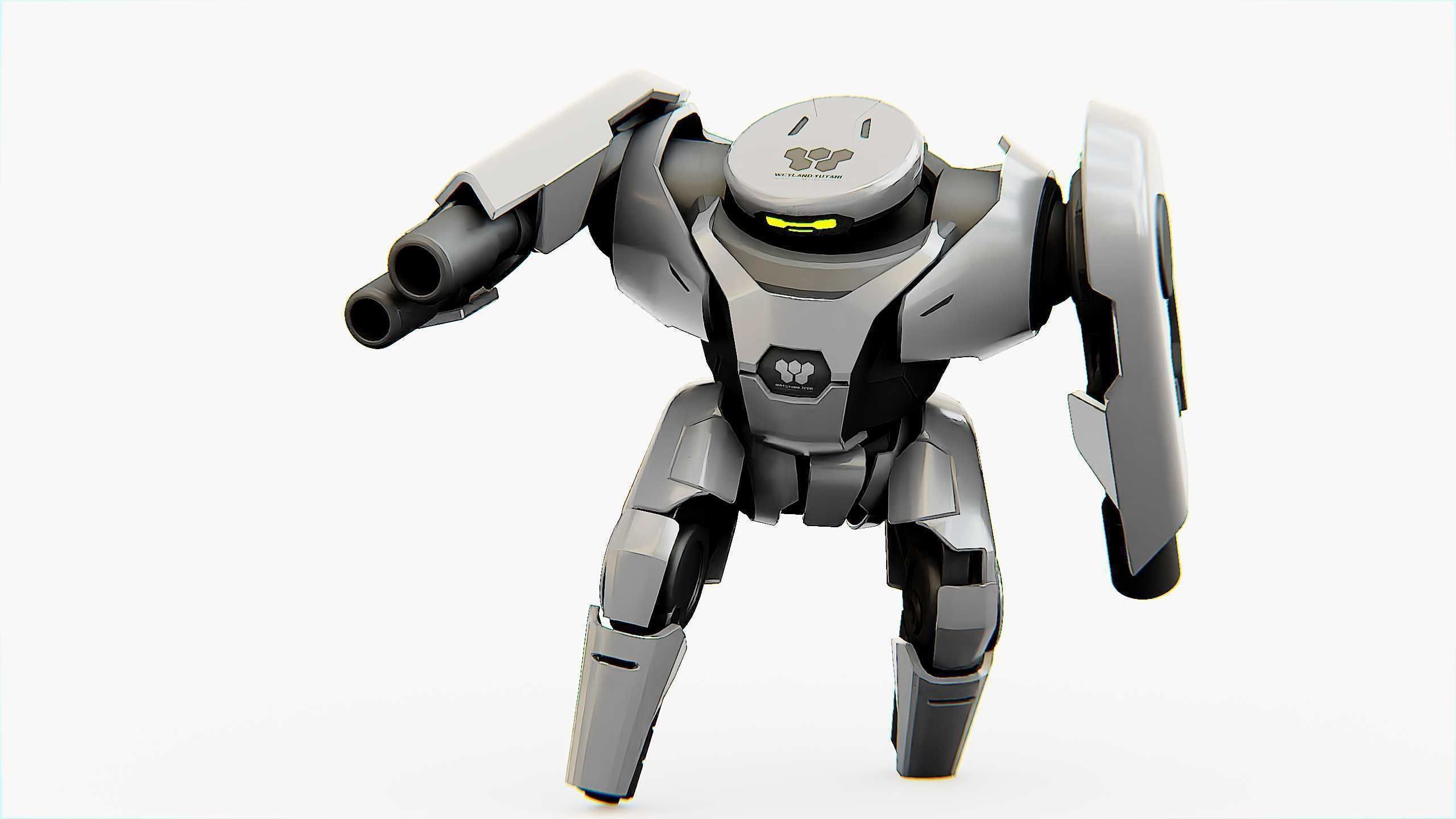 COMBAT DROID X-250 Rigged for Unreal Engine - Unity - MIXAMO  3D model_22