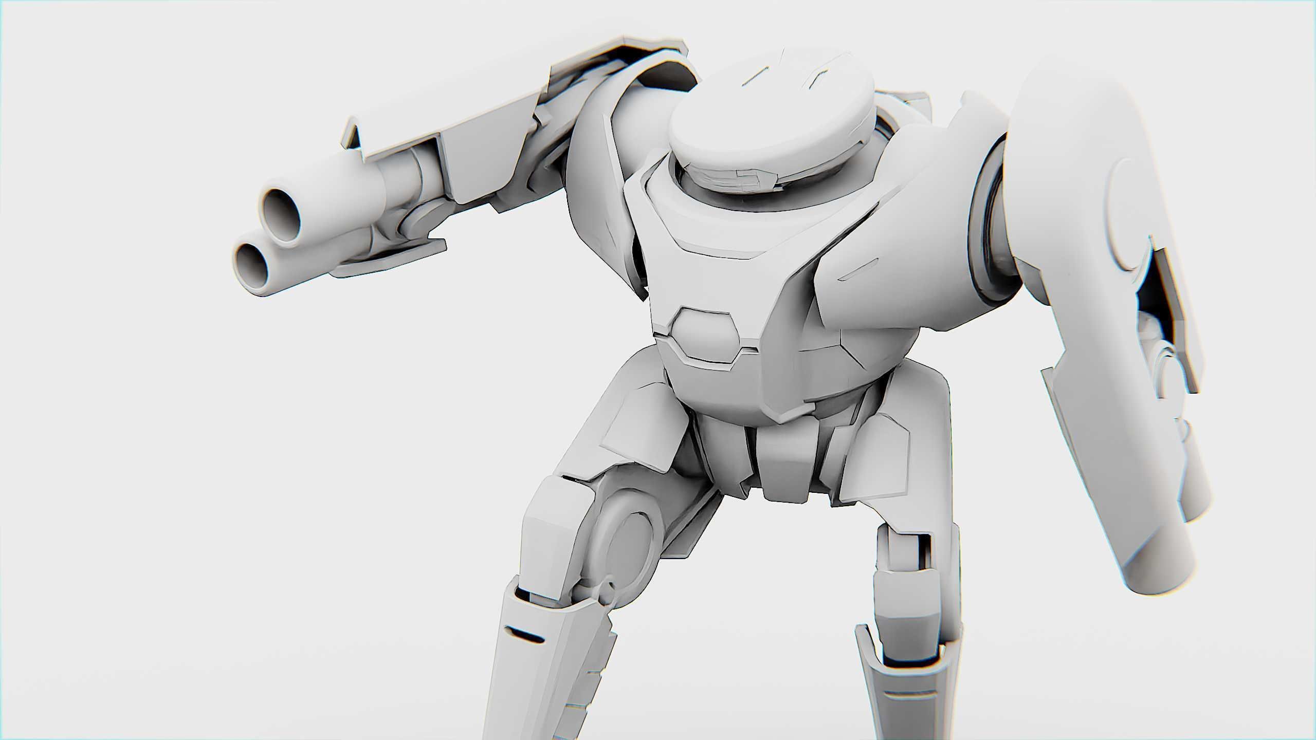 COMBAT DROID X-250 Rigged for Unreal Engine - Unity - MIXAMO  3D model_35