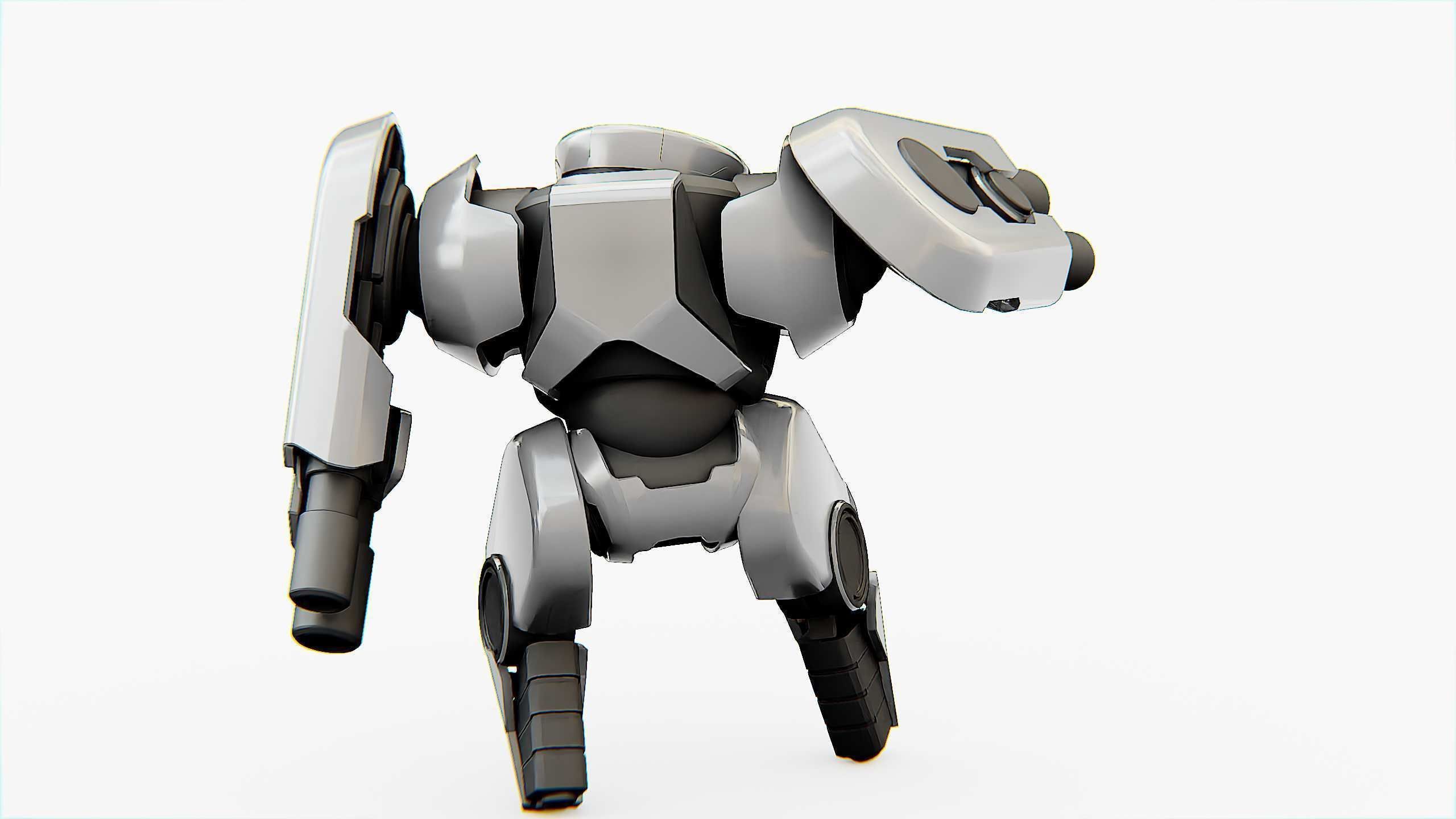 COMBAT DROID X-250 Rigged for Unreal Engine - Unity - MIXAMO  3D model_12