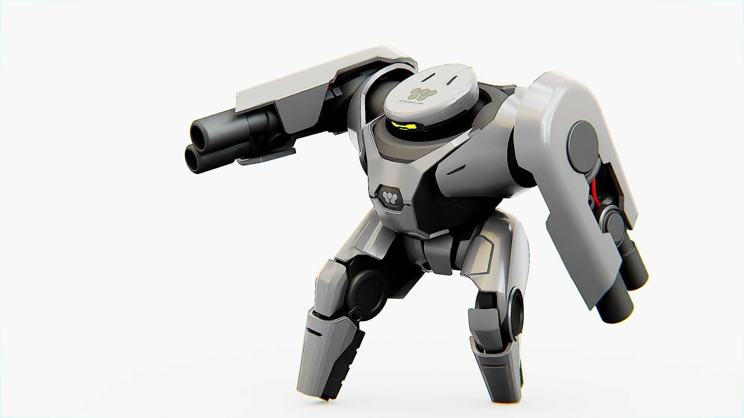 COMBAT DROID X-250 Rigged for Unreal Engine - Unity - MIXAMO  3D model_20