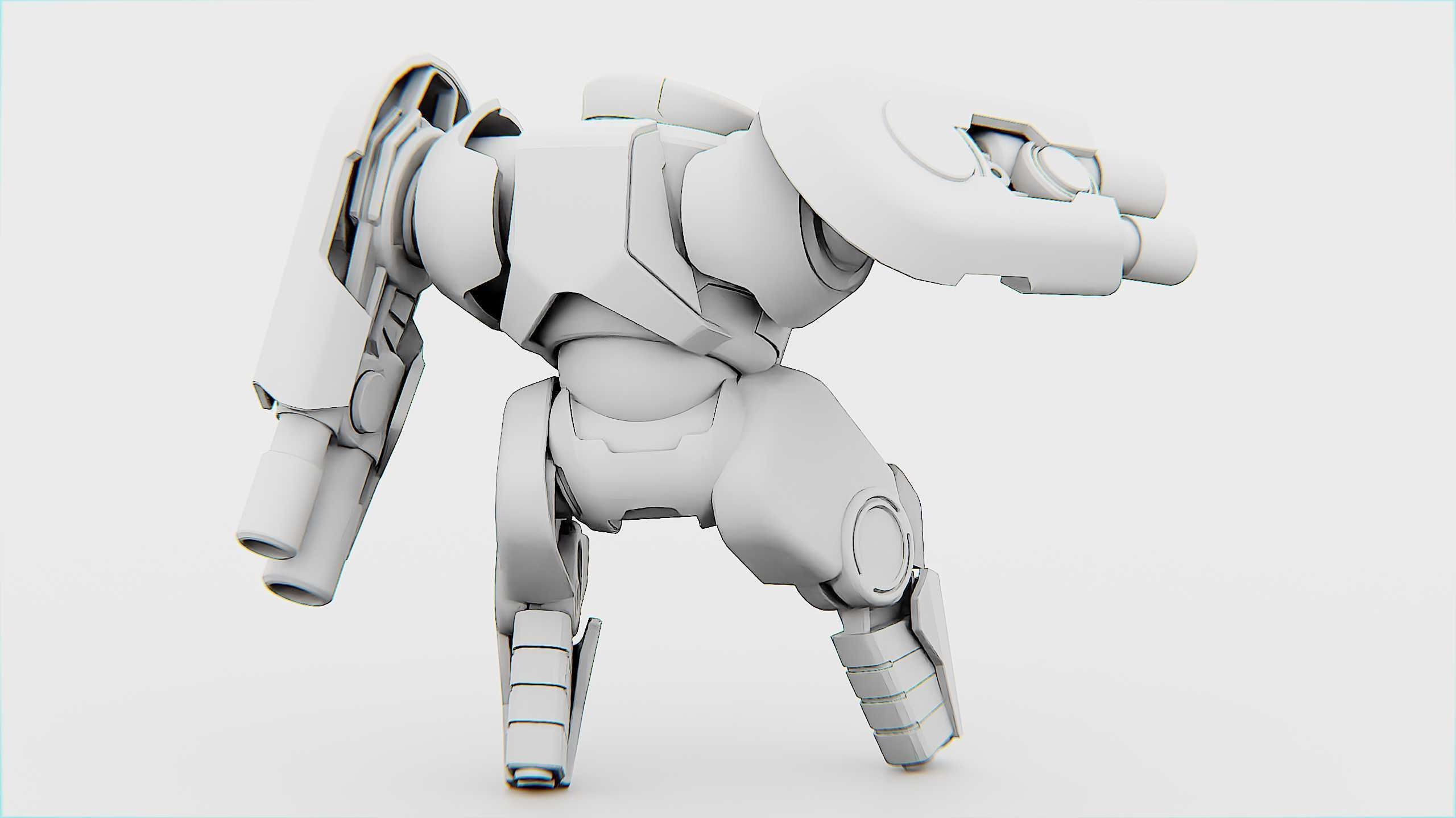 COMBAT DROID X-250 Rigged for Unreal Engine - Unity - MIXAMO  3D model_34