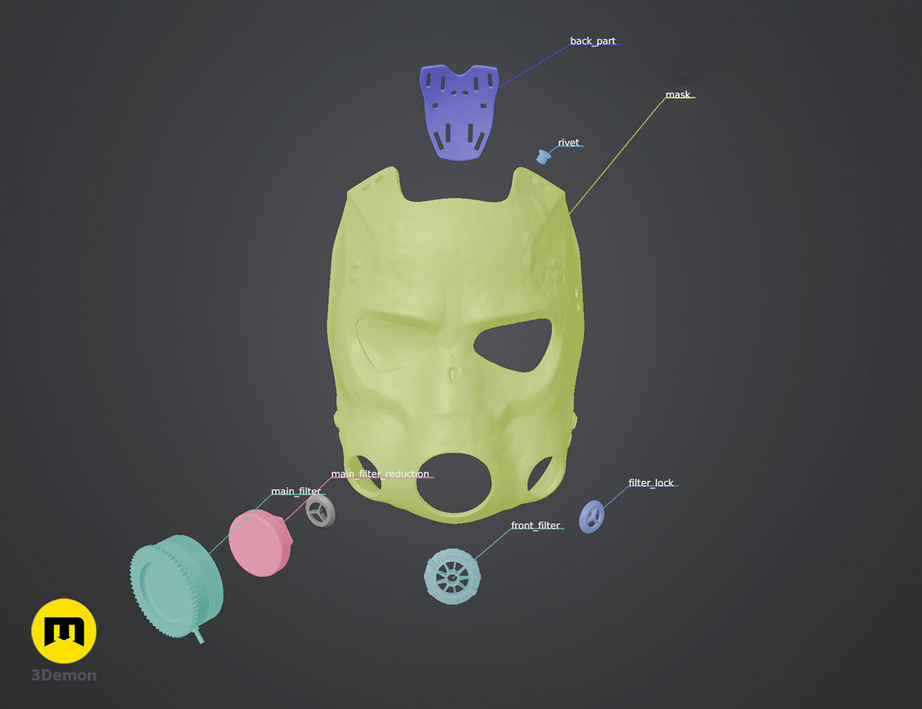 Krieg Psycho mask Borderlands 3D model 3D printable | CGTrader