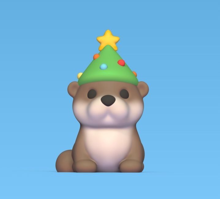 Otter Xmas Tree 3D print model_1
