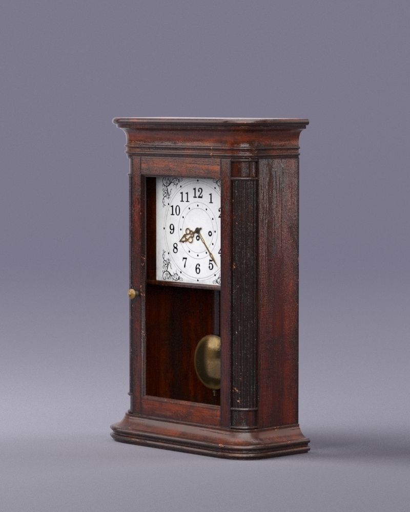 S00071 Old wall clock Low-poly Low-poly 3D model_10