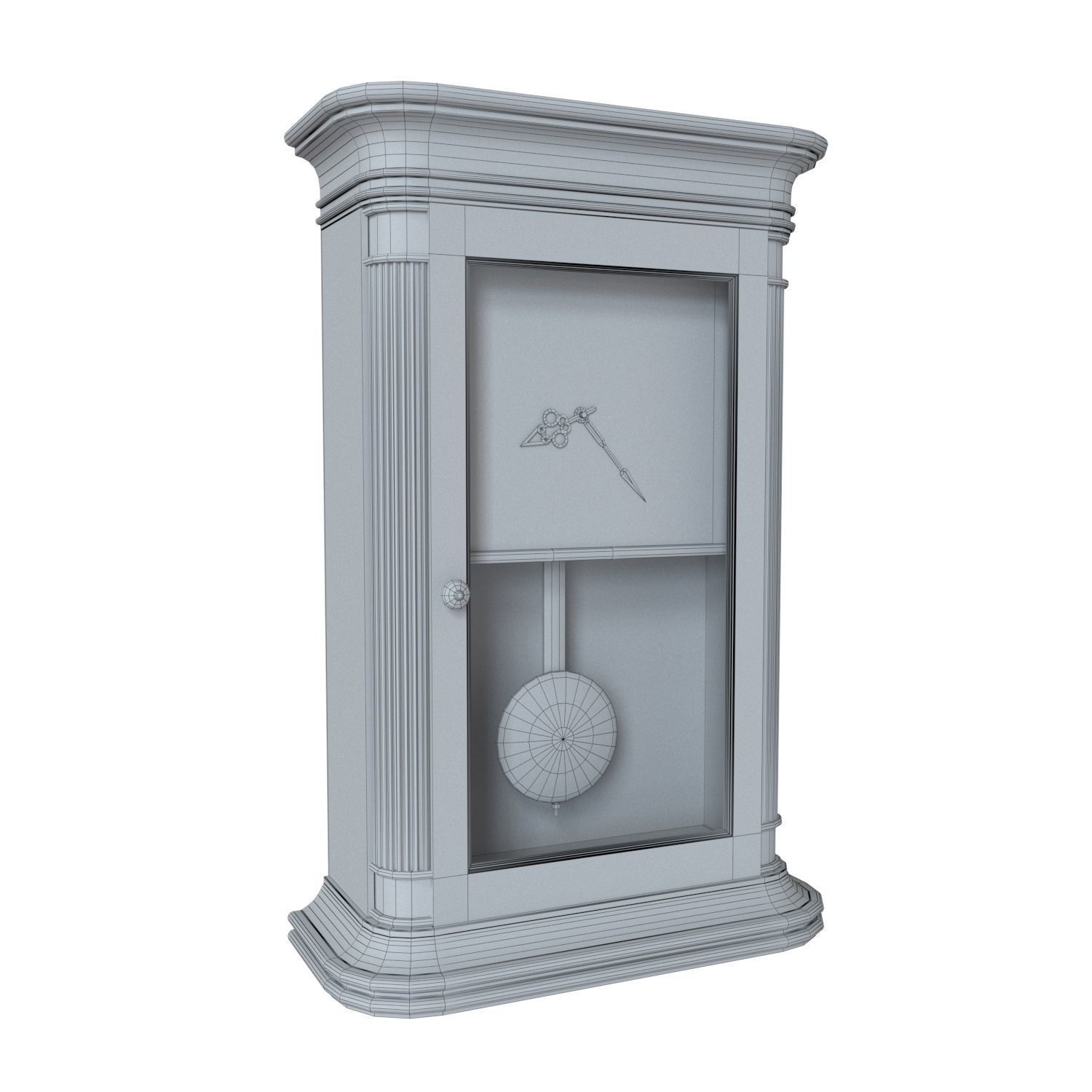 S00071 Old wall clock Low-poly Low-poly 3D model_1