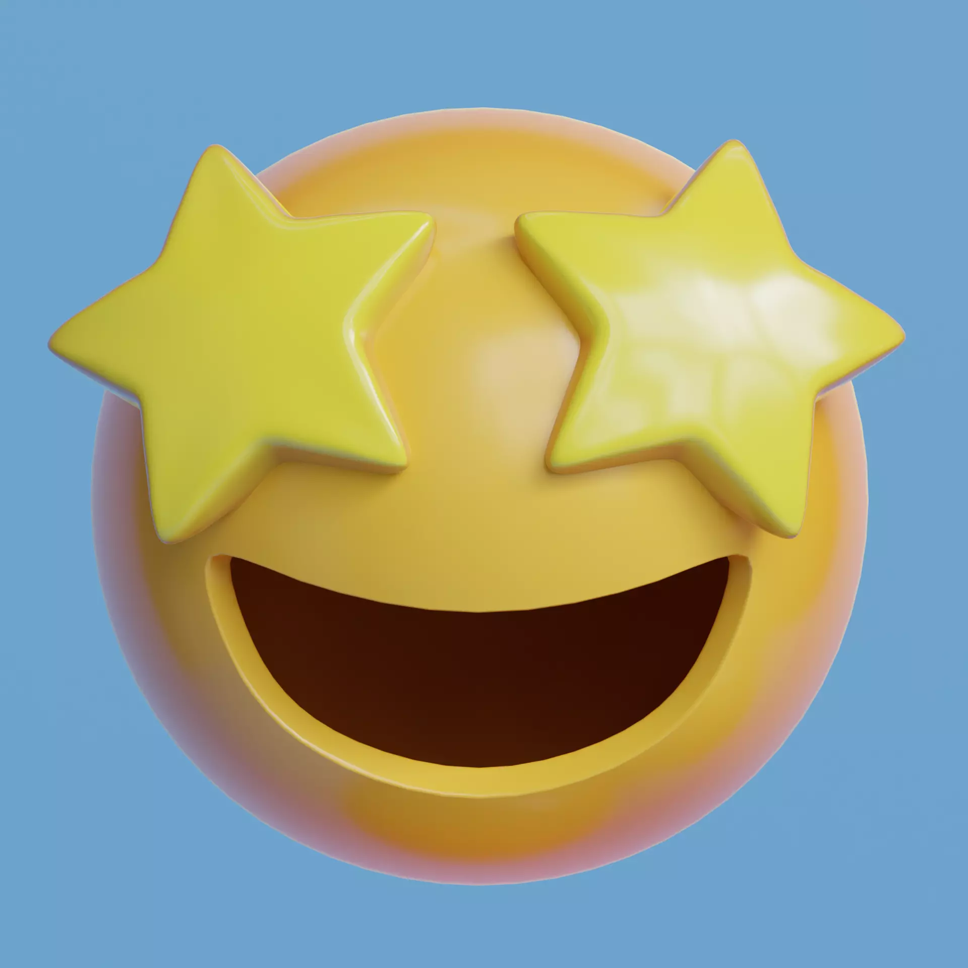 Star-Struck Emoji - Star Eyes - Free Sample Free low-poly 3D model_0