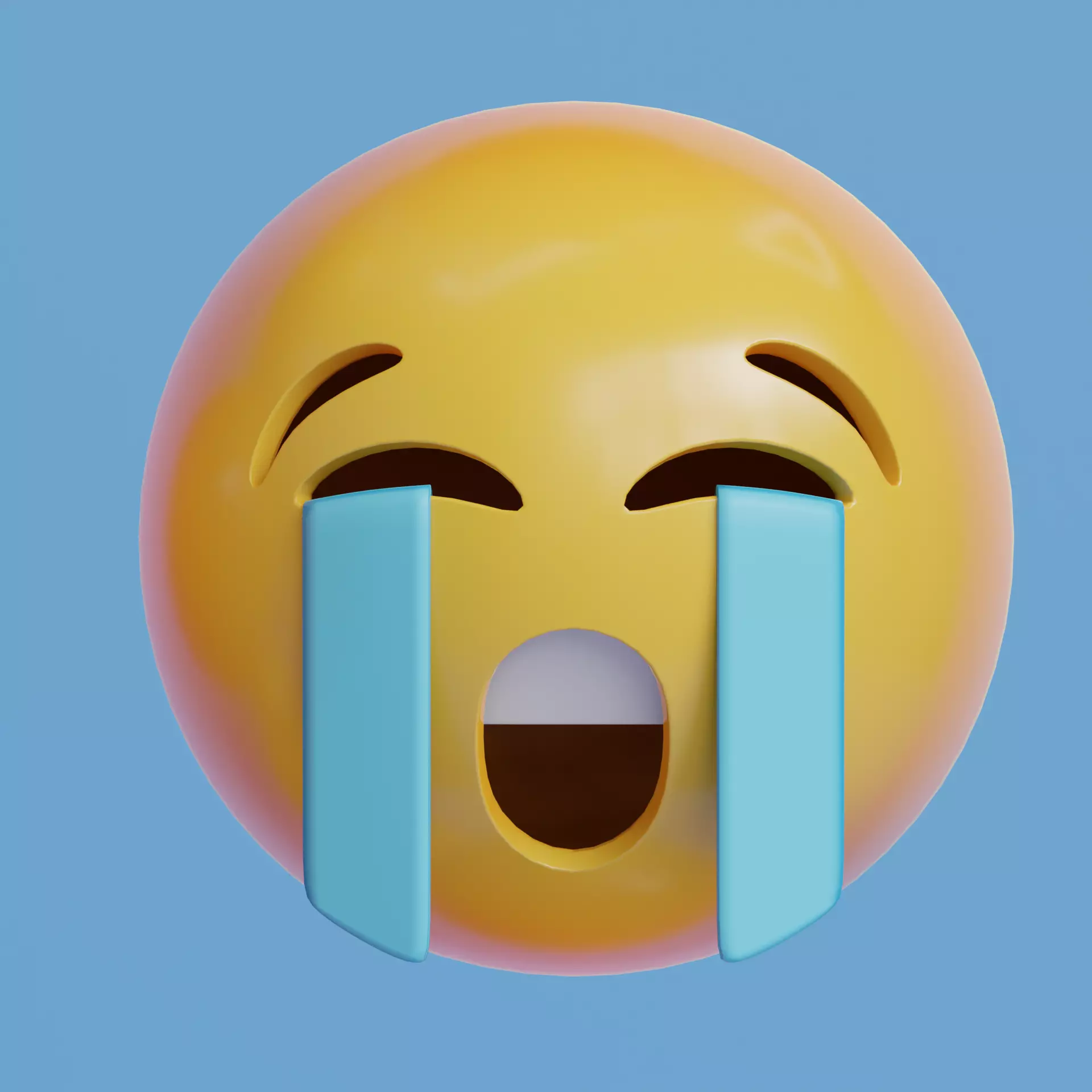 Loudly Crying Face Emoji - Sobbing Emoji - Free Sample Free low-poly 3D model_0