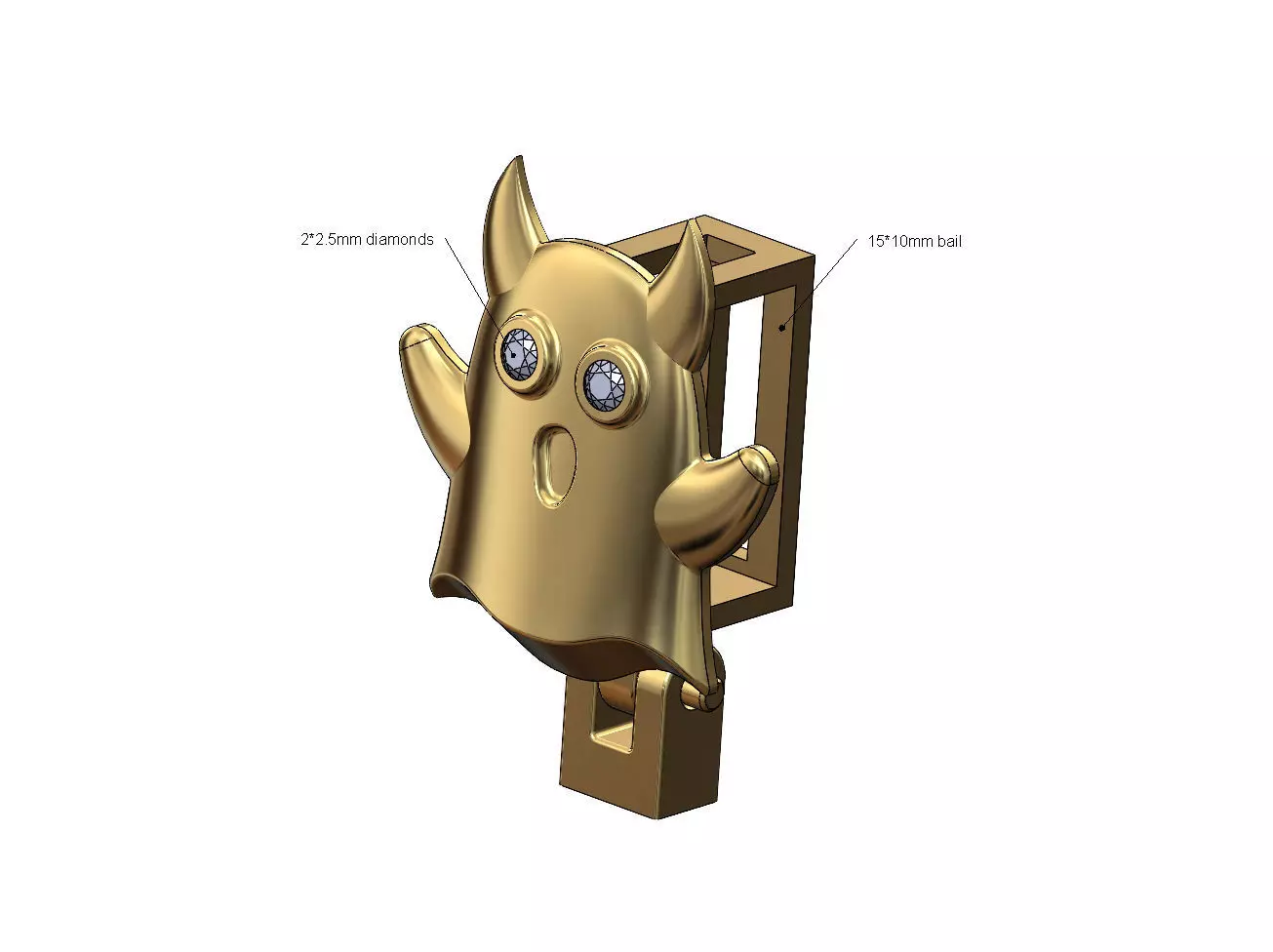 Diamond eyes devil ghost bail link 3D print model_0