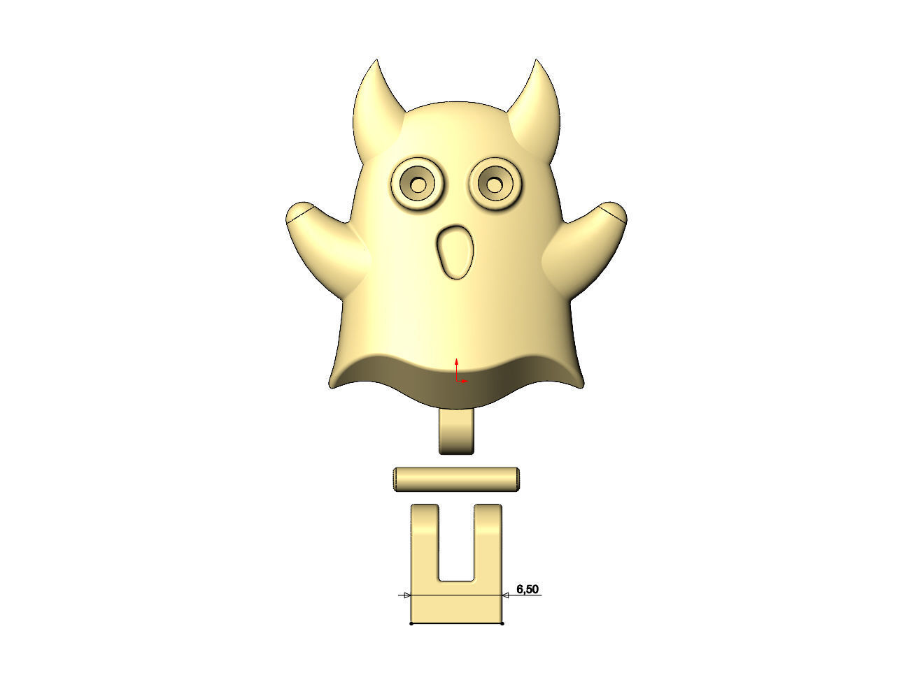 Diamond eyes devil ghost bail link 3D print model_7