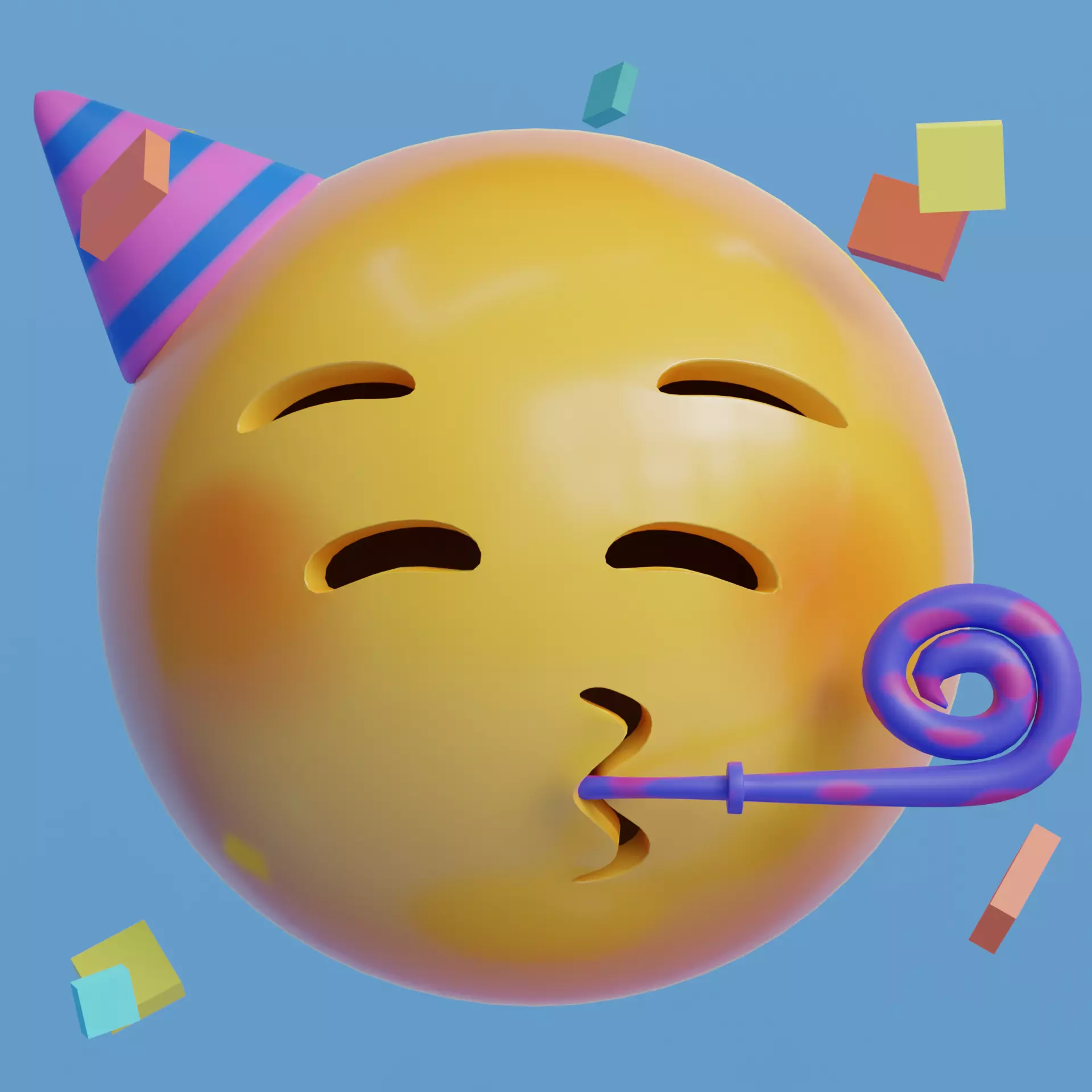 Partying Face Emoji - Free Sample Free low-poly 3D model_0