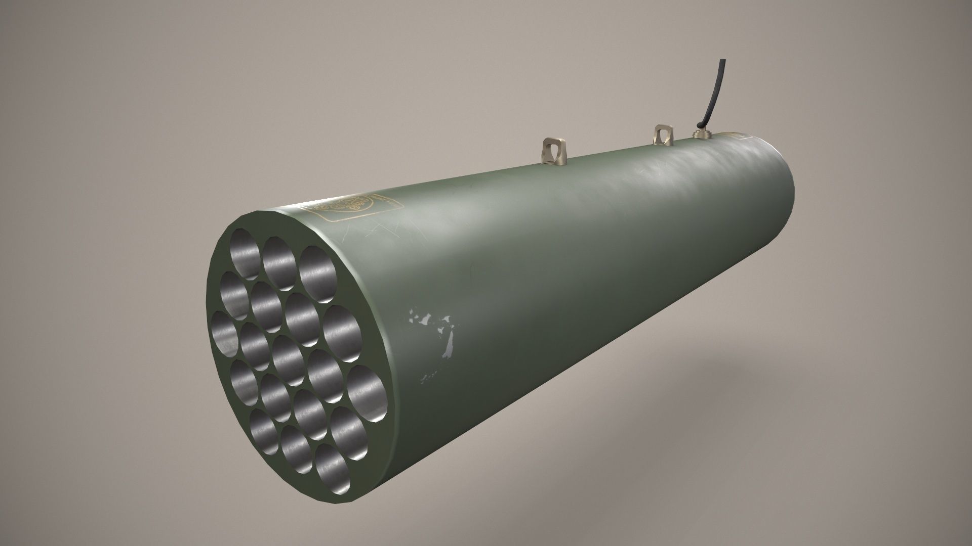 Rocket Launcher FZ207 With Missiles Low-poly 3D model_2