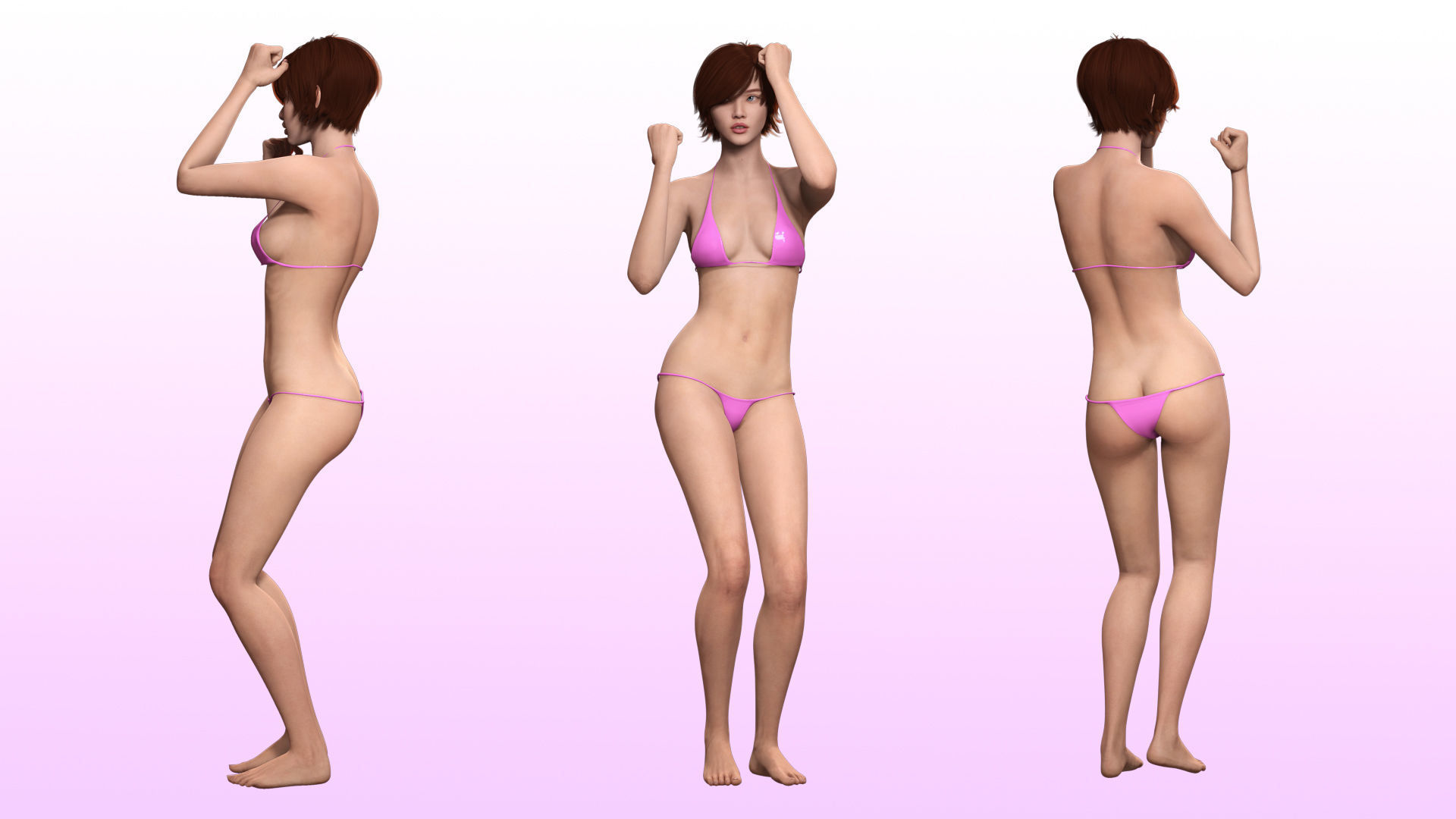 Suzi - Realistic Woman Scanned Texture Low-poly 3D model_6