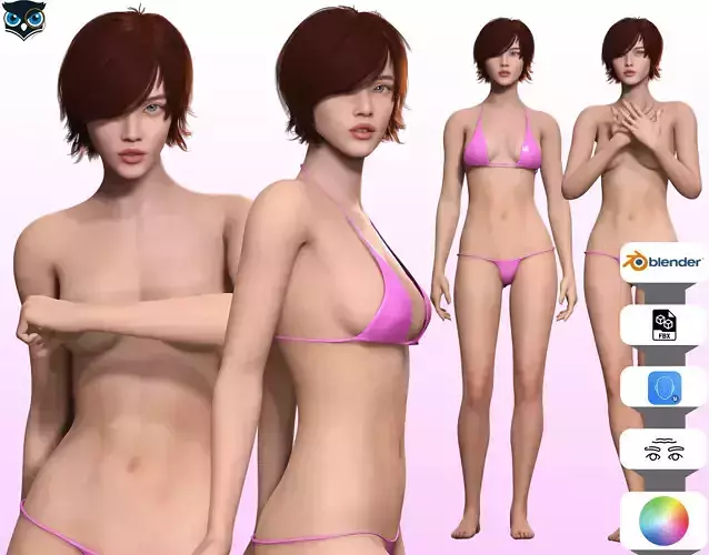 Suzi - Realistic Woman Scanned Texture Low-poly 3D model