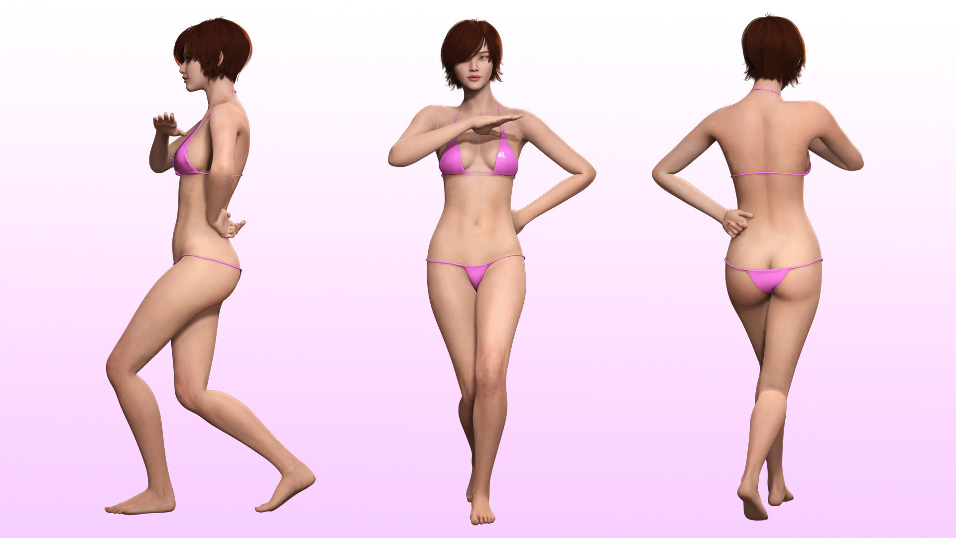 Suzi - Realistic Woman Scanned Texture Low-poly 3D model_5