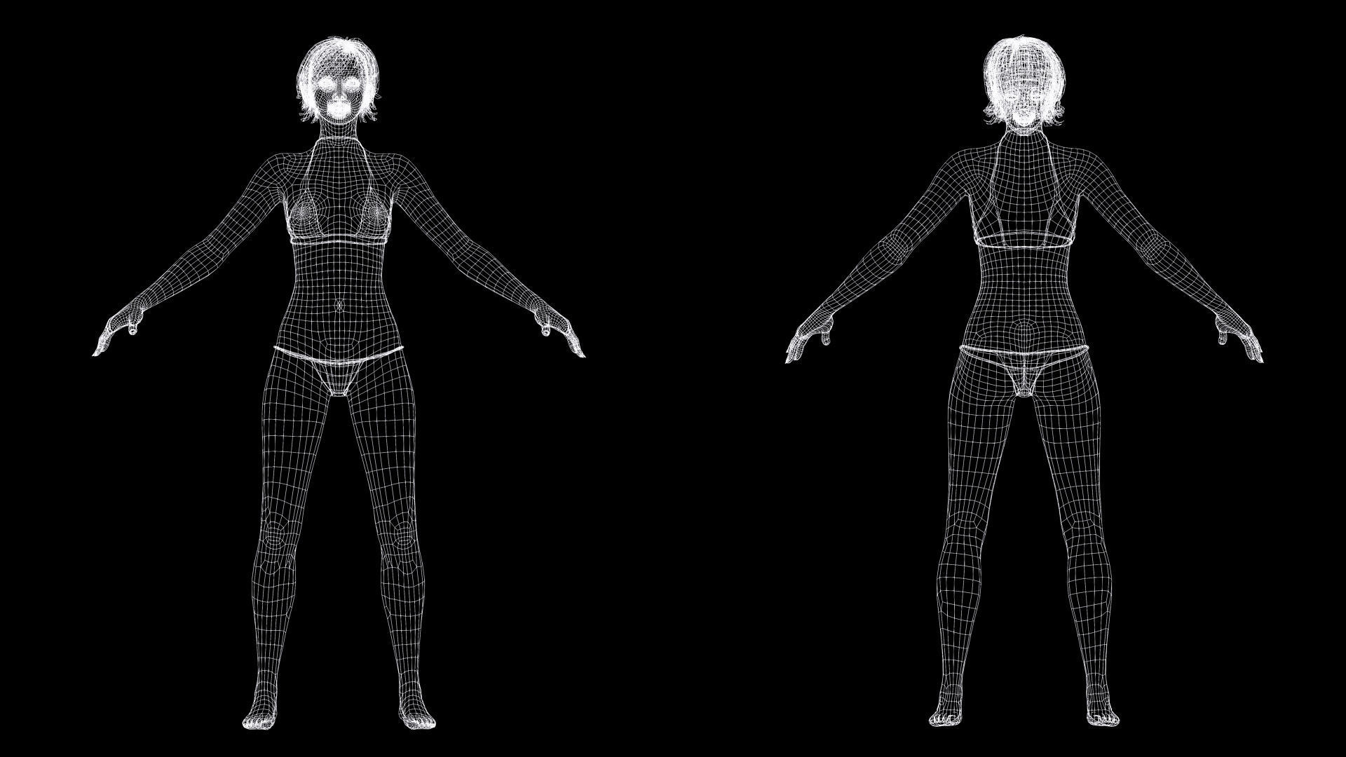 Suzi - Realistic Woman Scanned Texture Low-poly 3D model_10