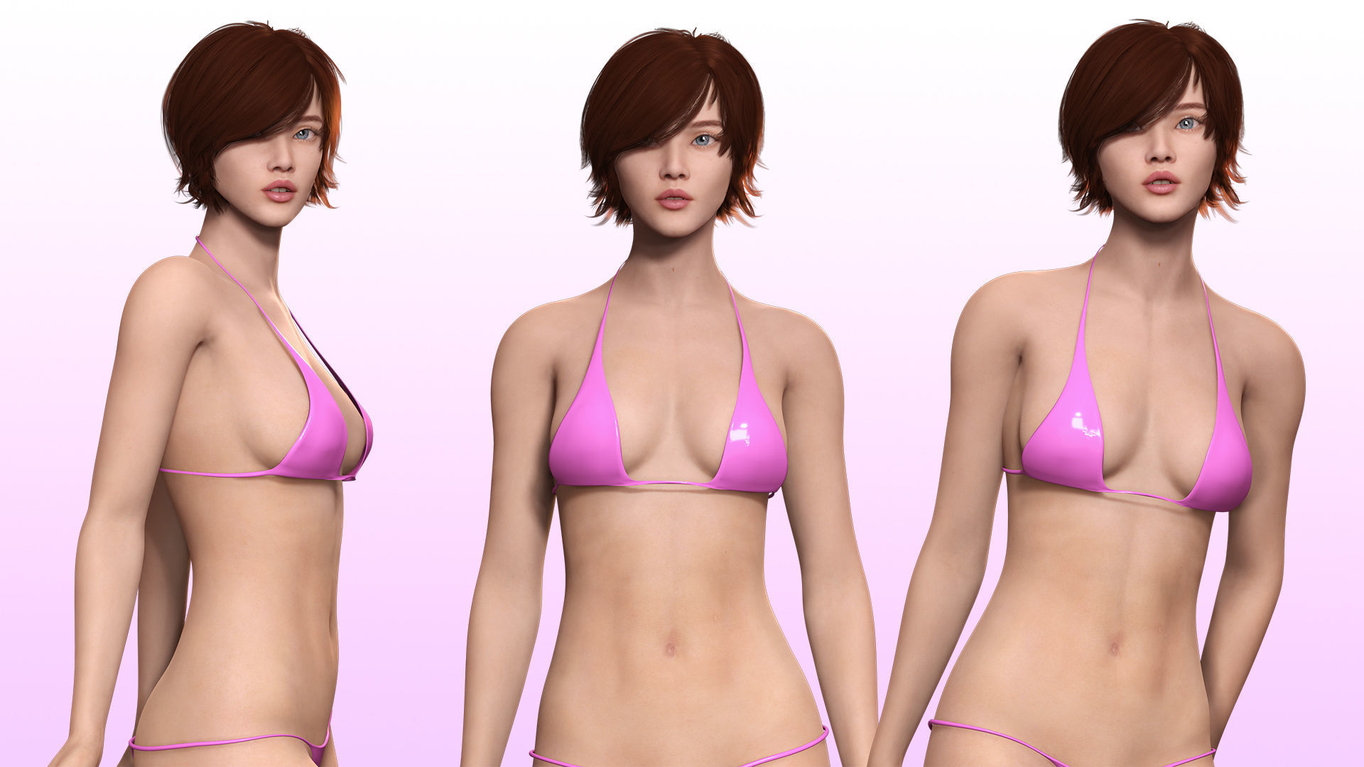 Suzi - Realistic Woman Scanned Texture Low-poly 3D model_8