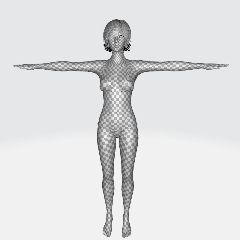 Suzi - Realistic Woman Scanned Texture Low-poly 3D model_23