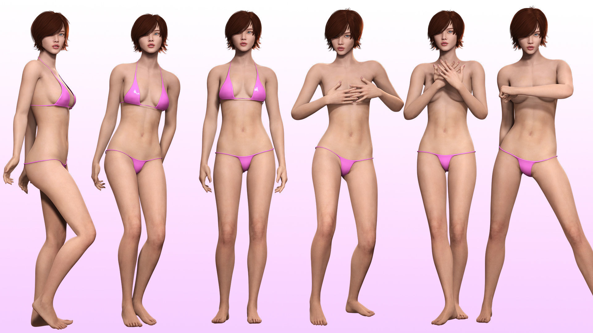 Suzi - Realistic Woman Scanned Texture Low-poly 3D model_1